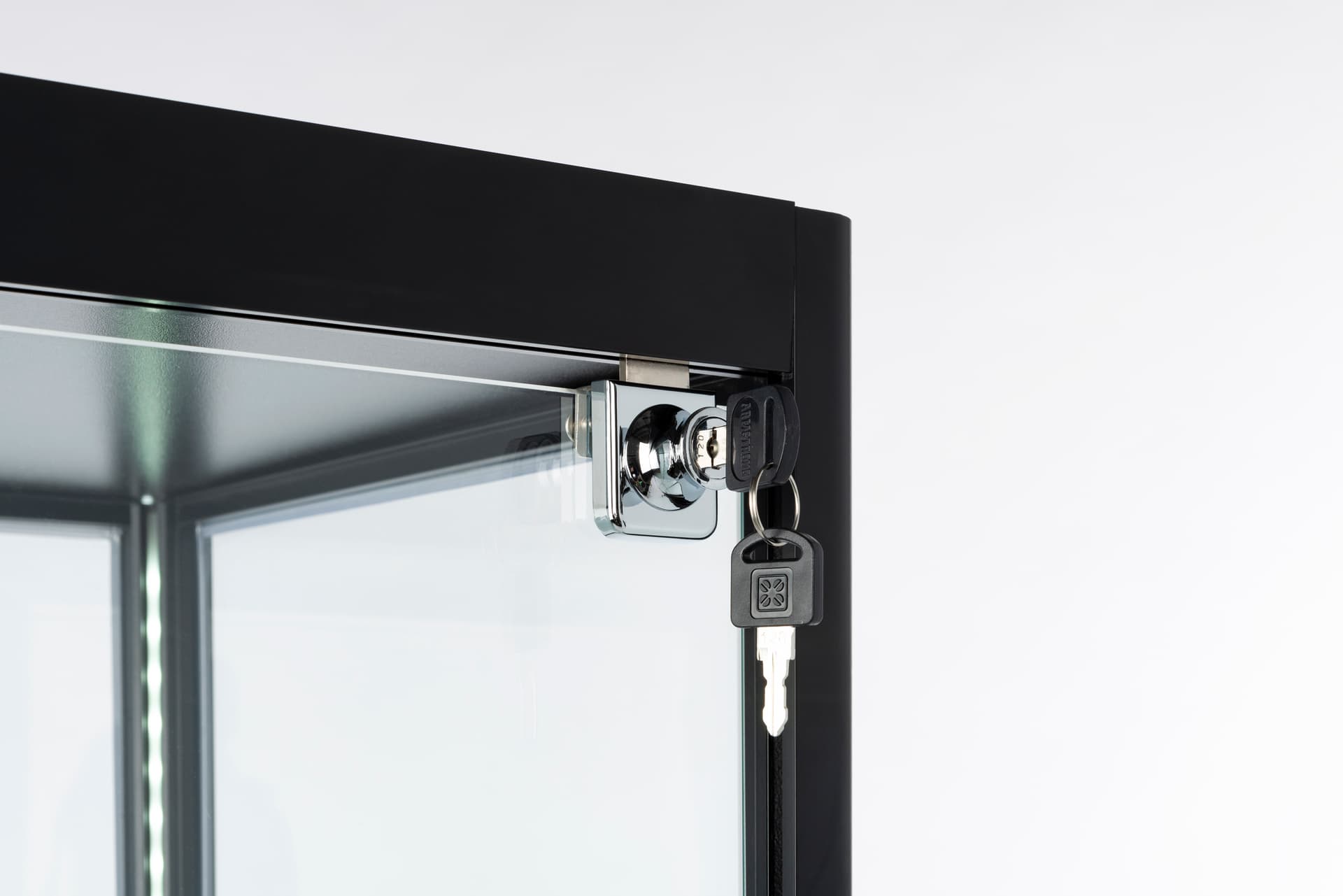 secure glass curio cabinet display tower