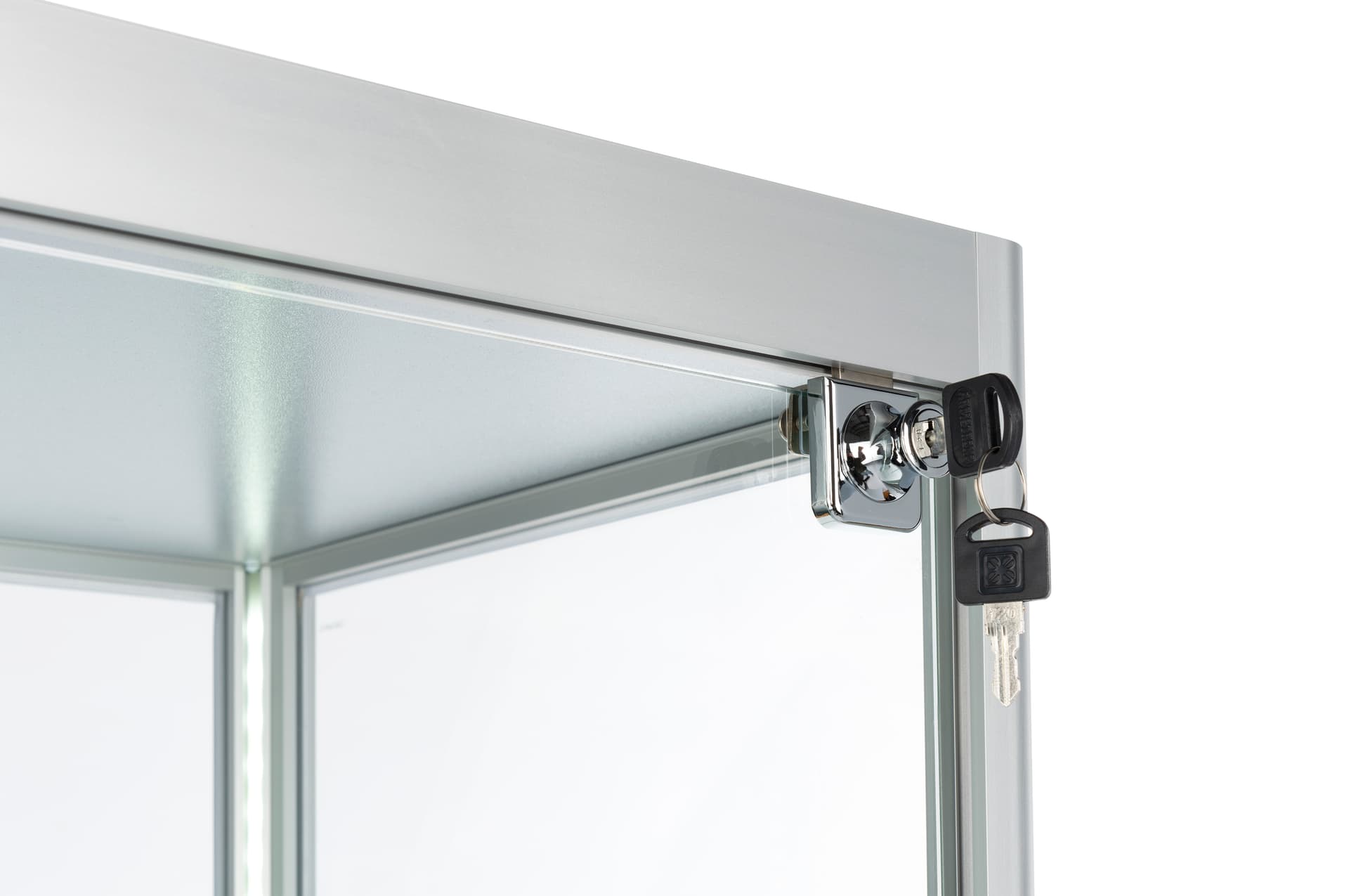 keyed glass display tower lock