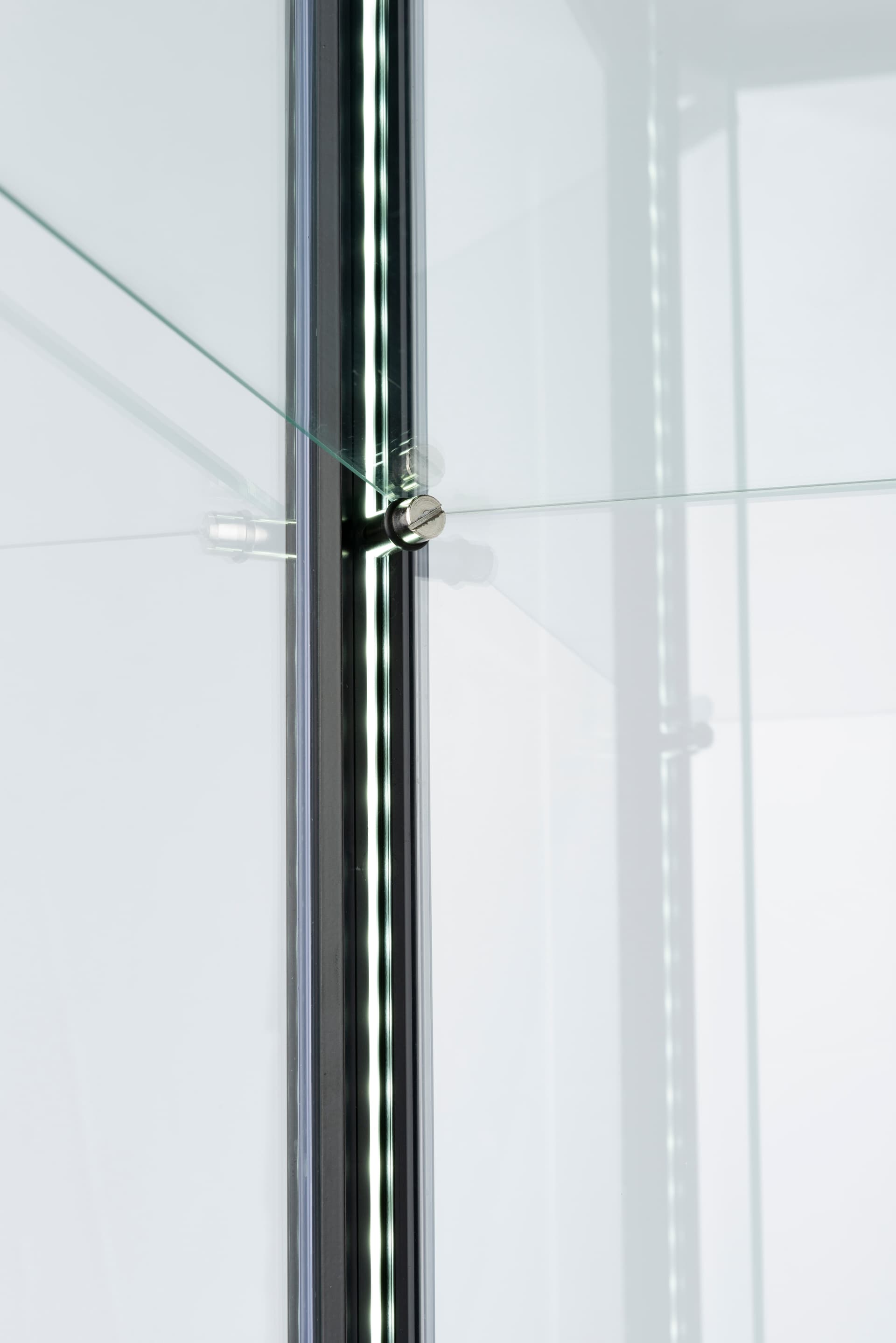 height adjustable black glass curio display cabinet shelves