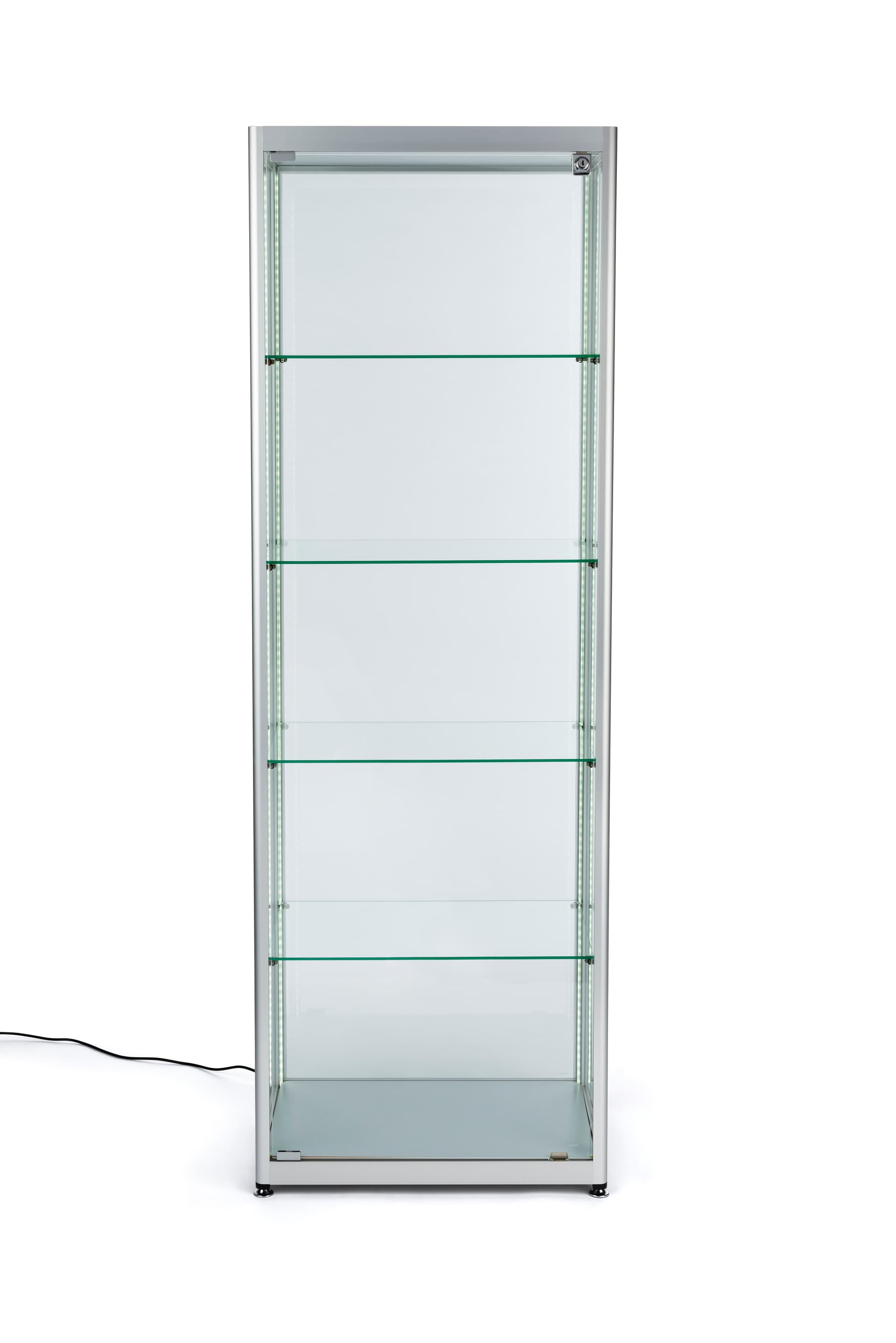 four-tier full glass narrow display showcase