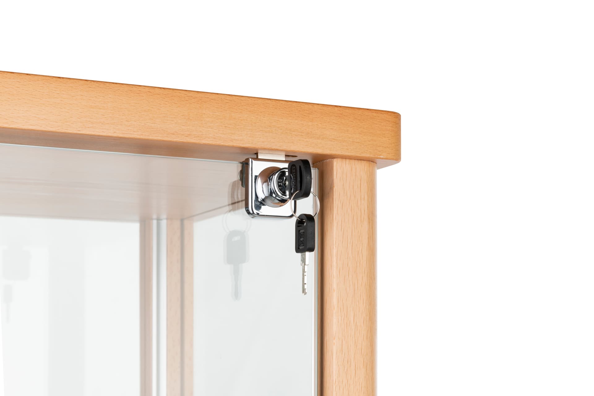 glass curio cabinet display corner lock