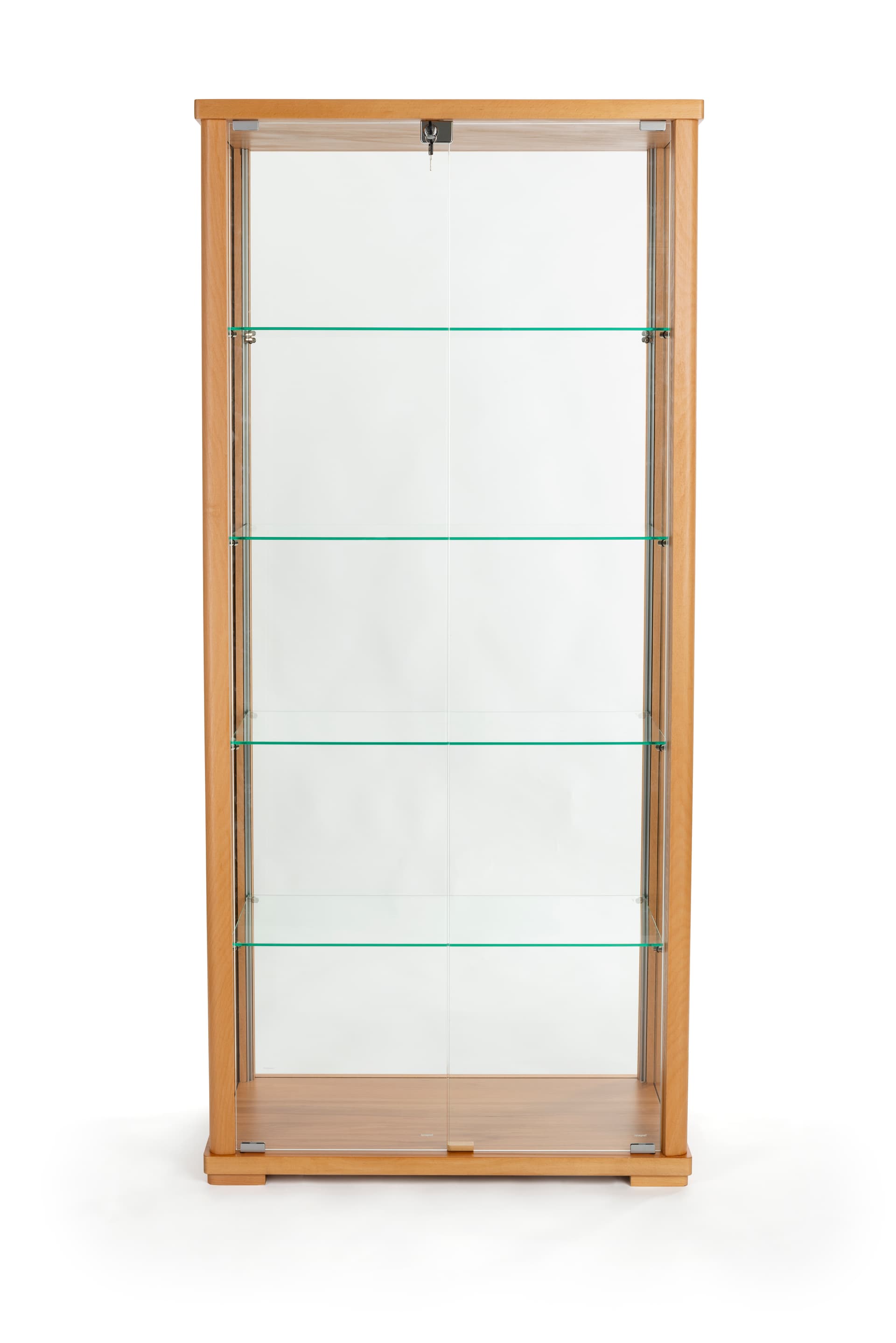 360° viewable tall glass display cabinet