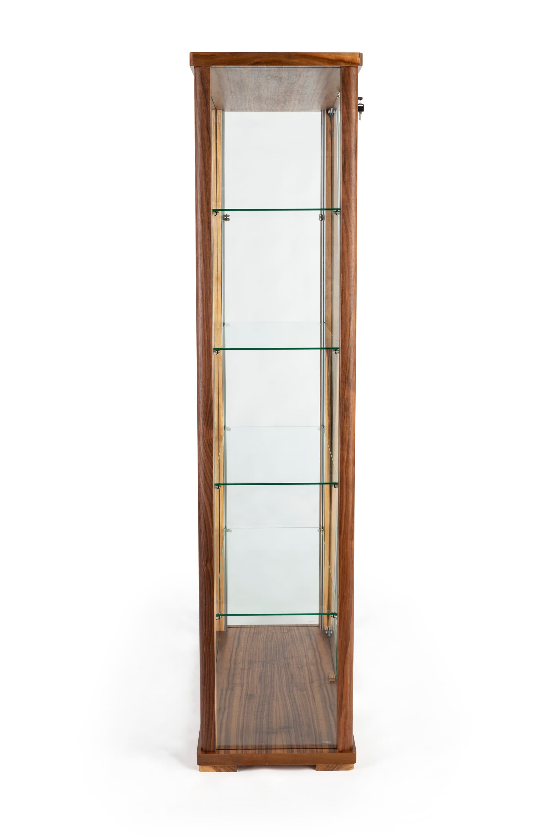 Wide 4-shelf glass curio cabinet