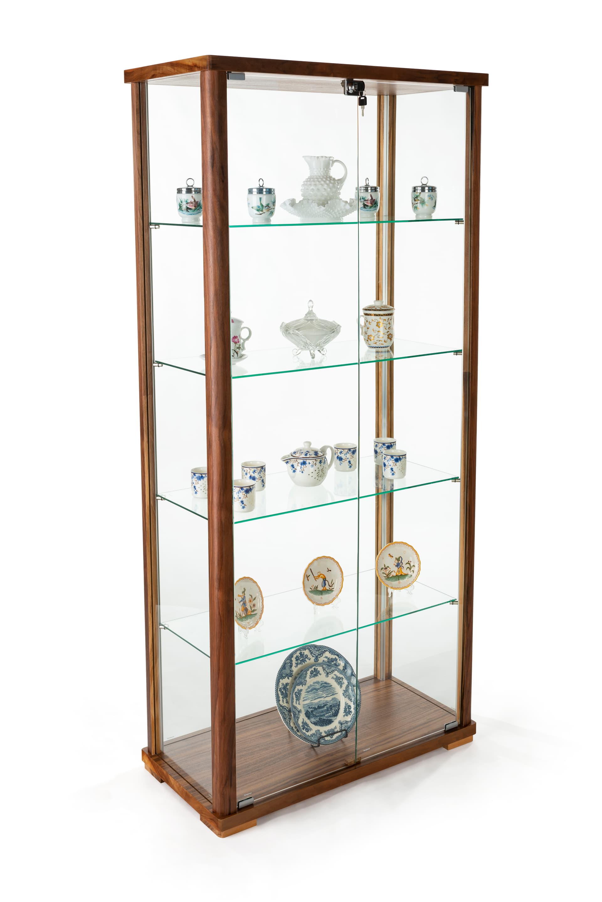 tempered 4-shelf glass curio cabinet