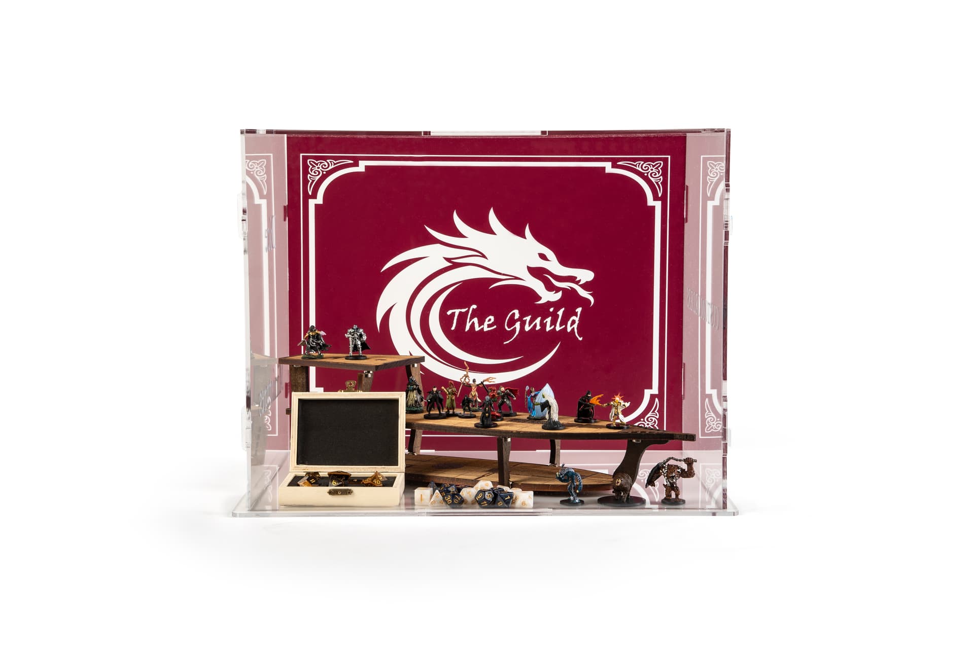 6-sided printed display riser case with custom branding