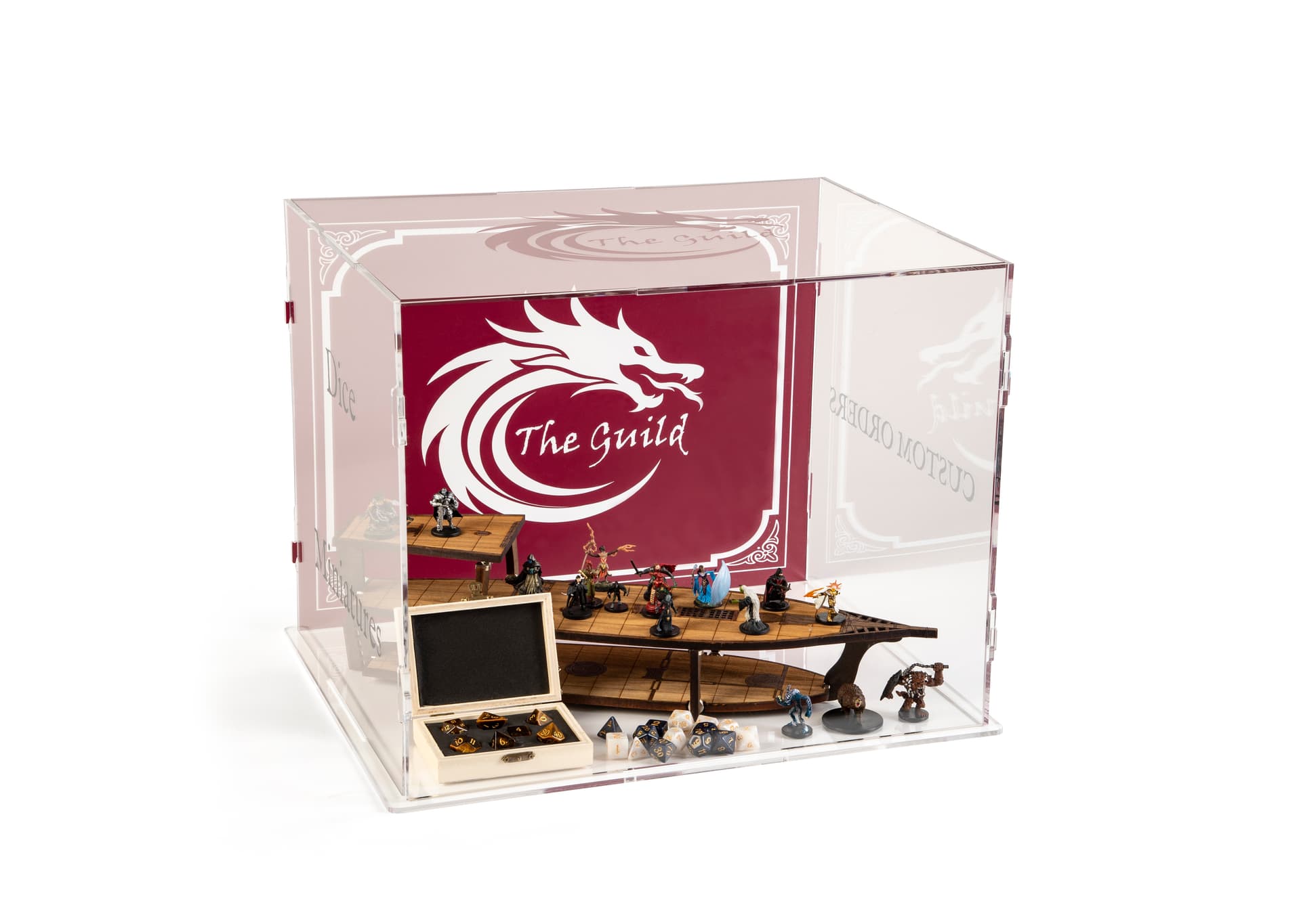 Collapsible 6-sided printed display riser case