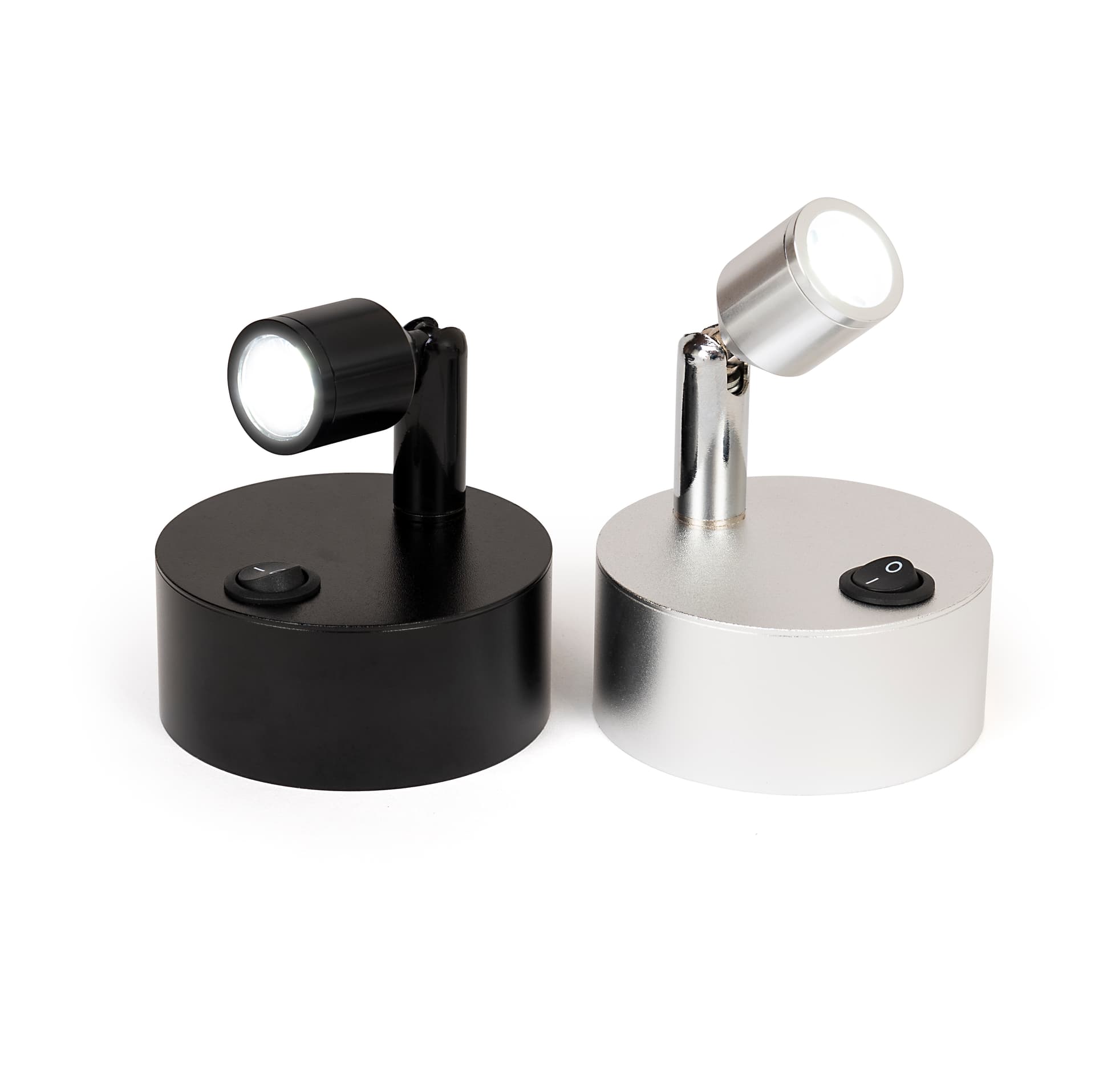 Display case spotlights with front power switch 