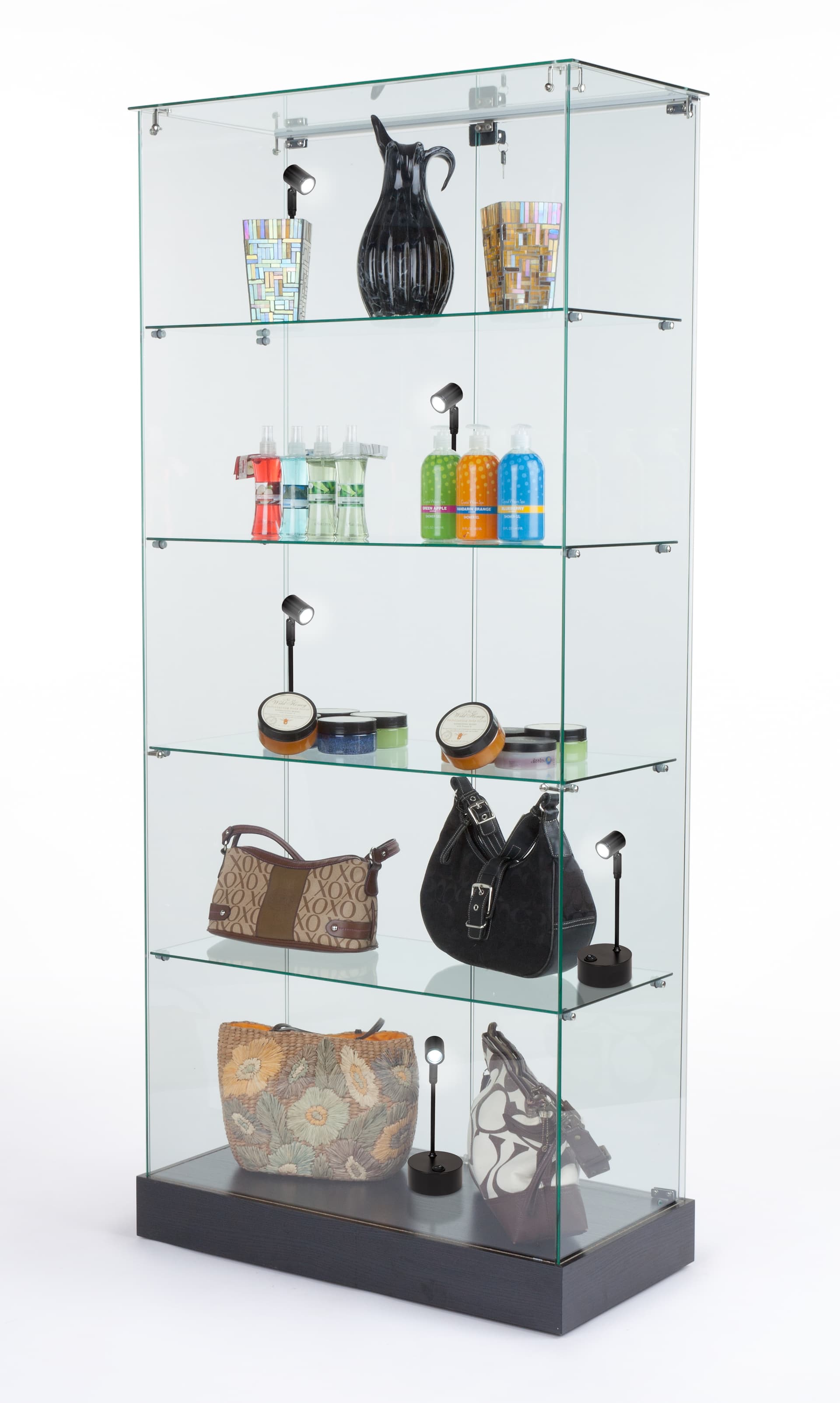 Display case spotlights are easily portable