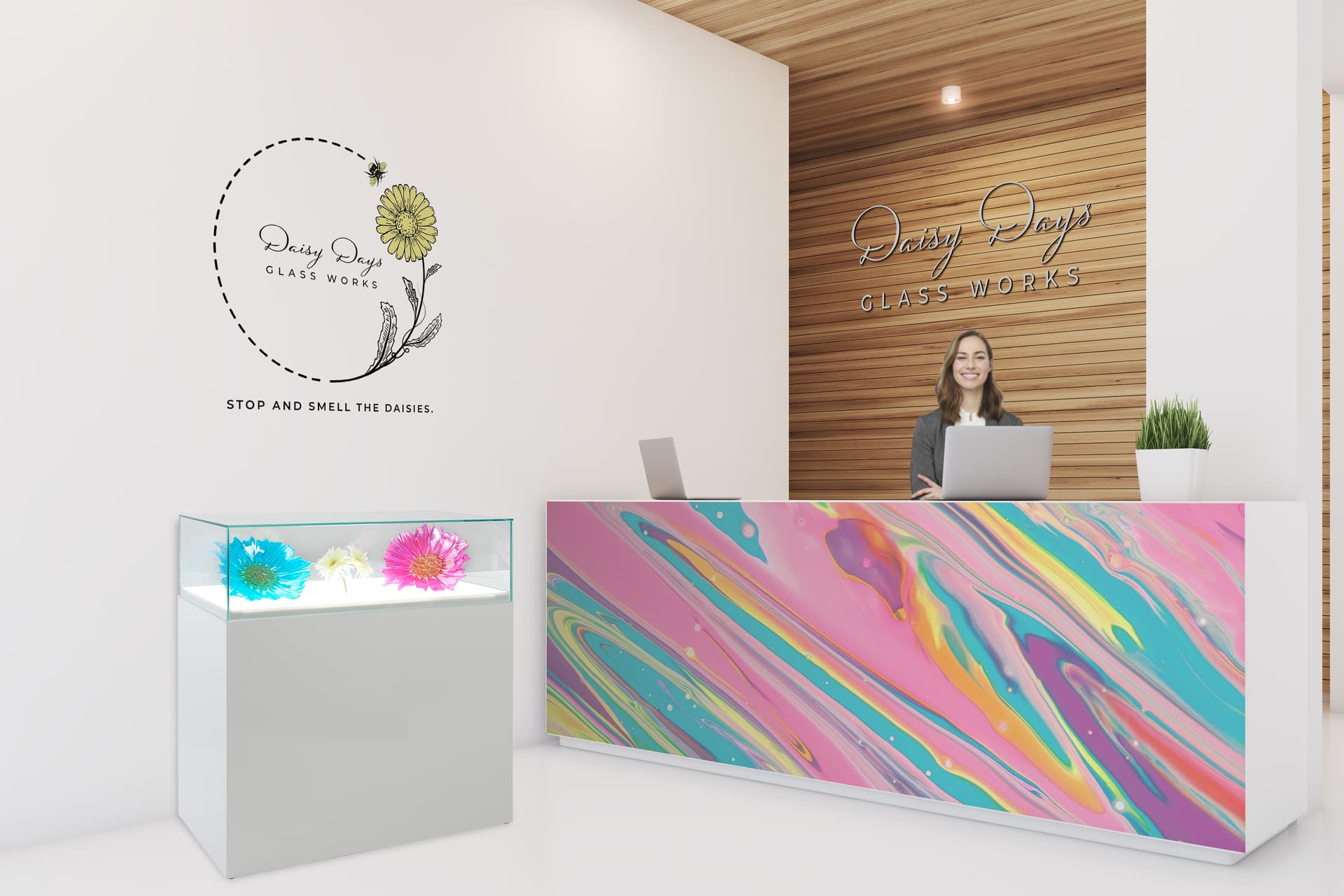 LED exhibit showcase is ideal in art galleries 