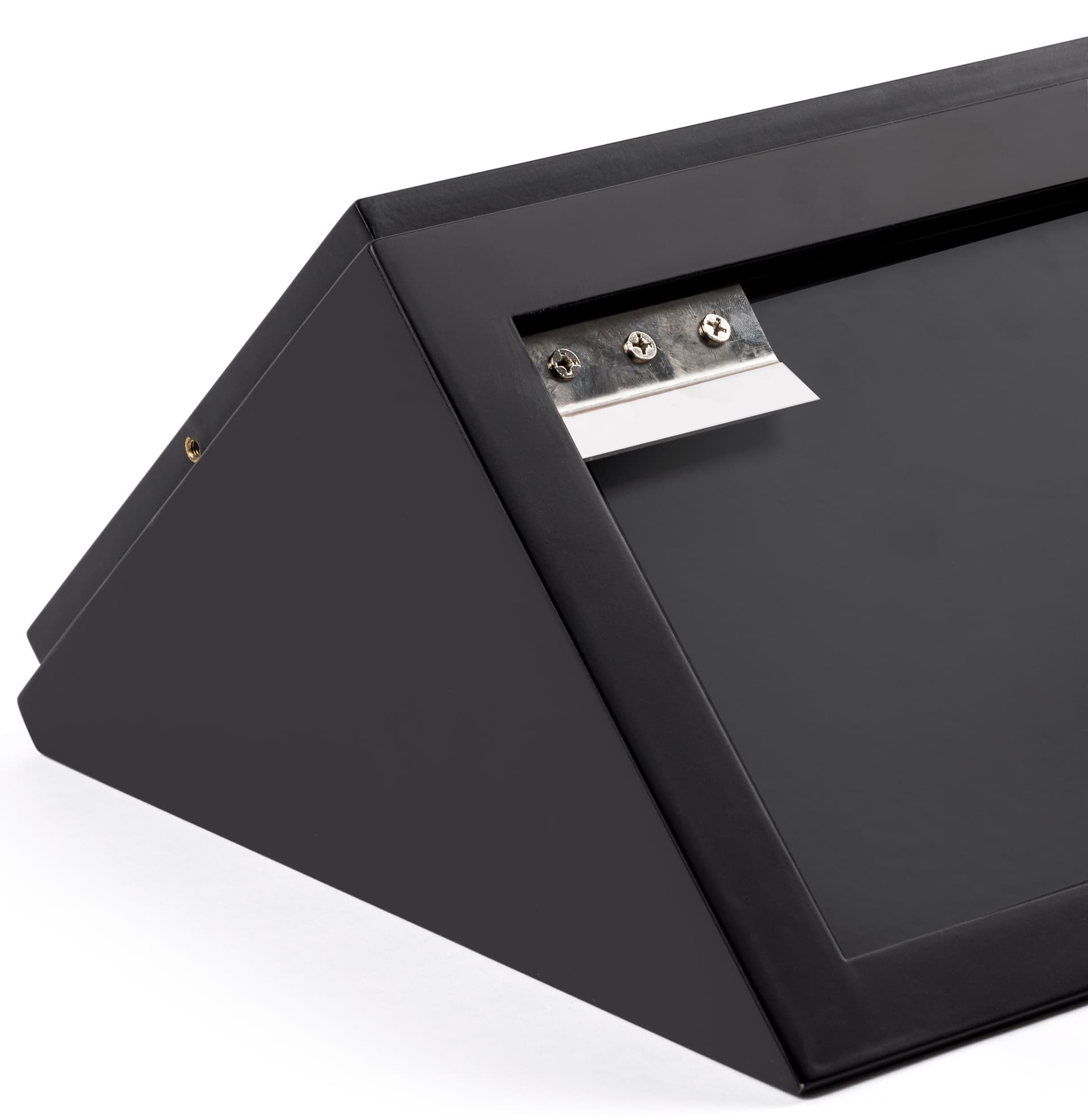 Museum pedestal wedge wall case with recessed z-brackets