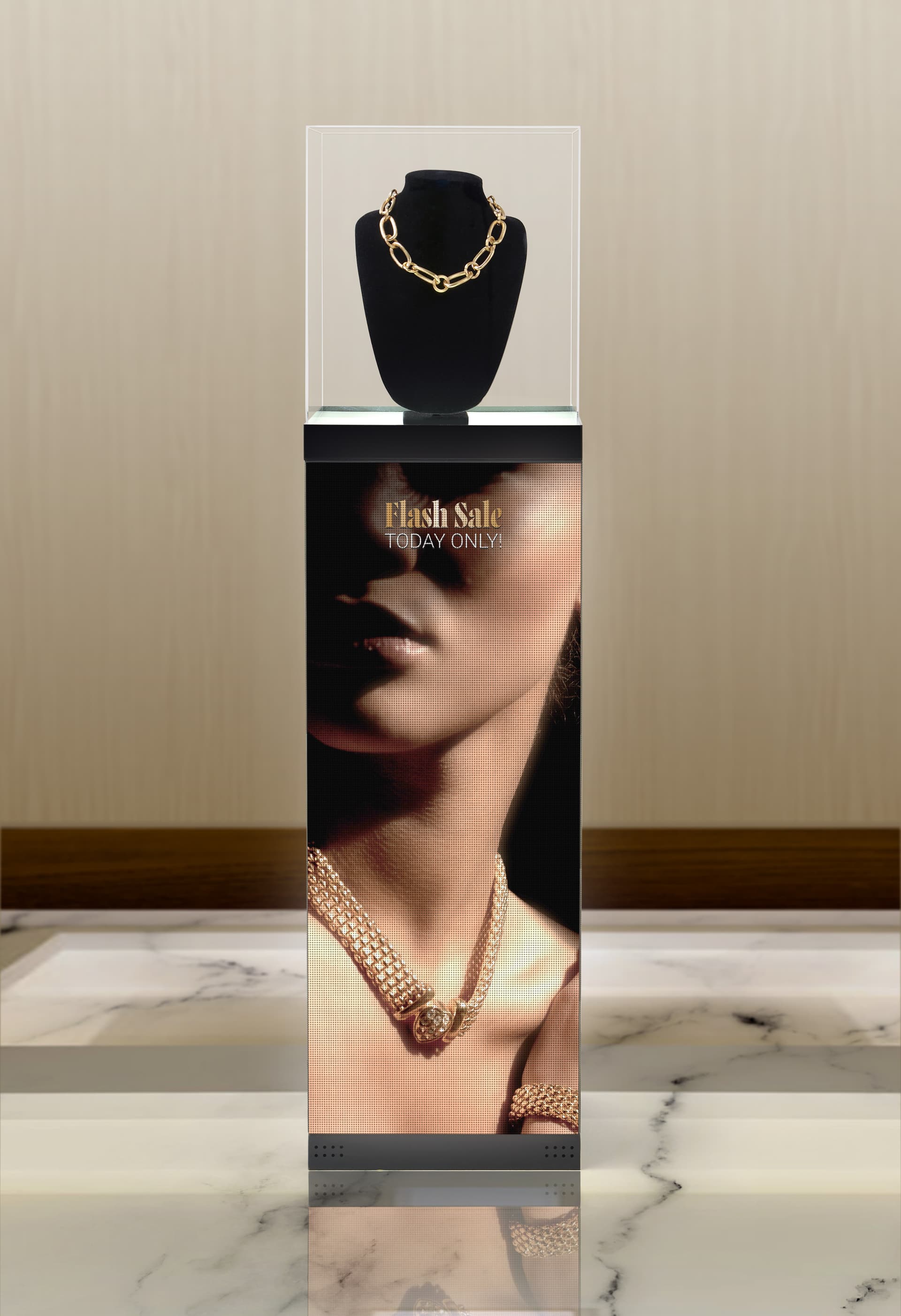 LED Pedestal in retail environment