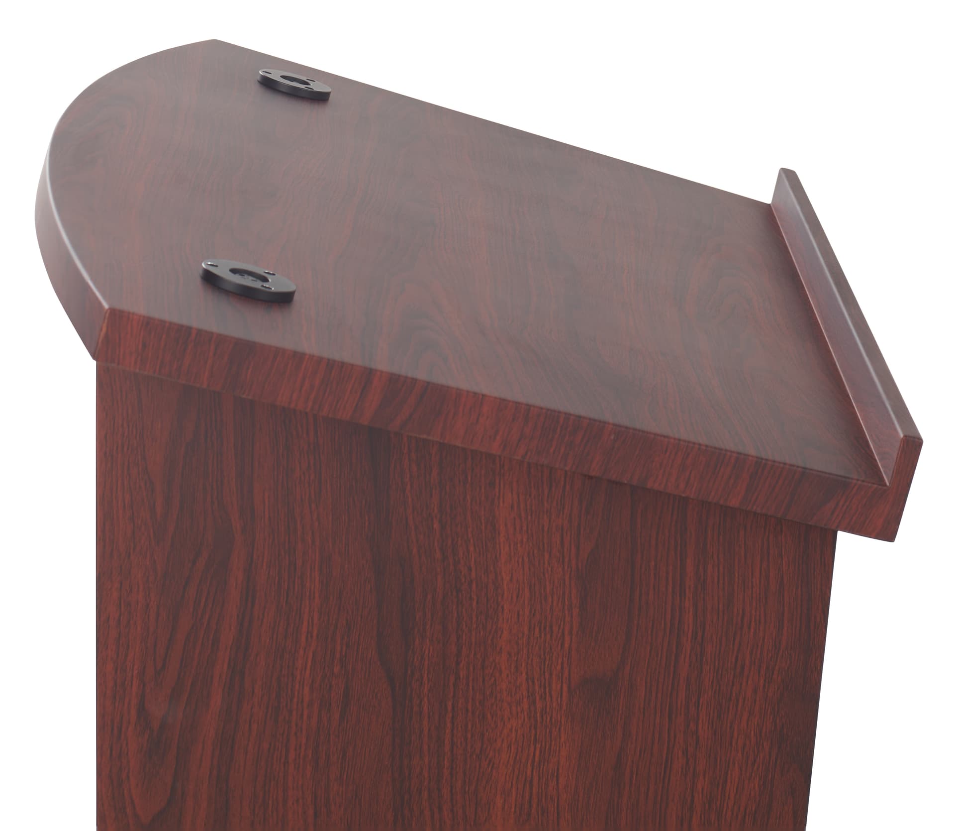 Digital podium with two built-in gooseneck microphone ports