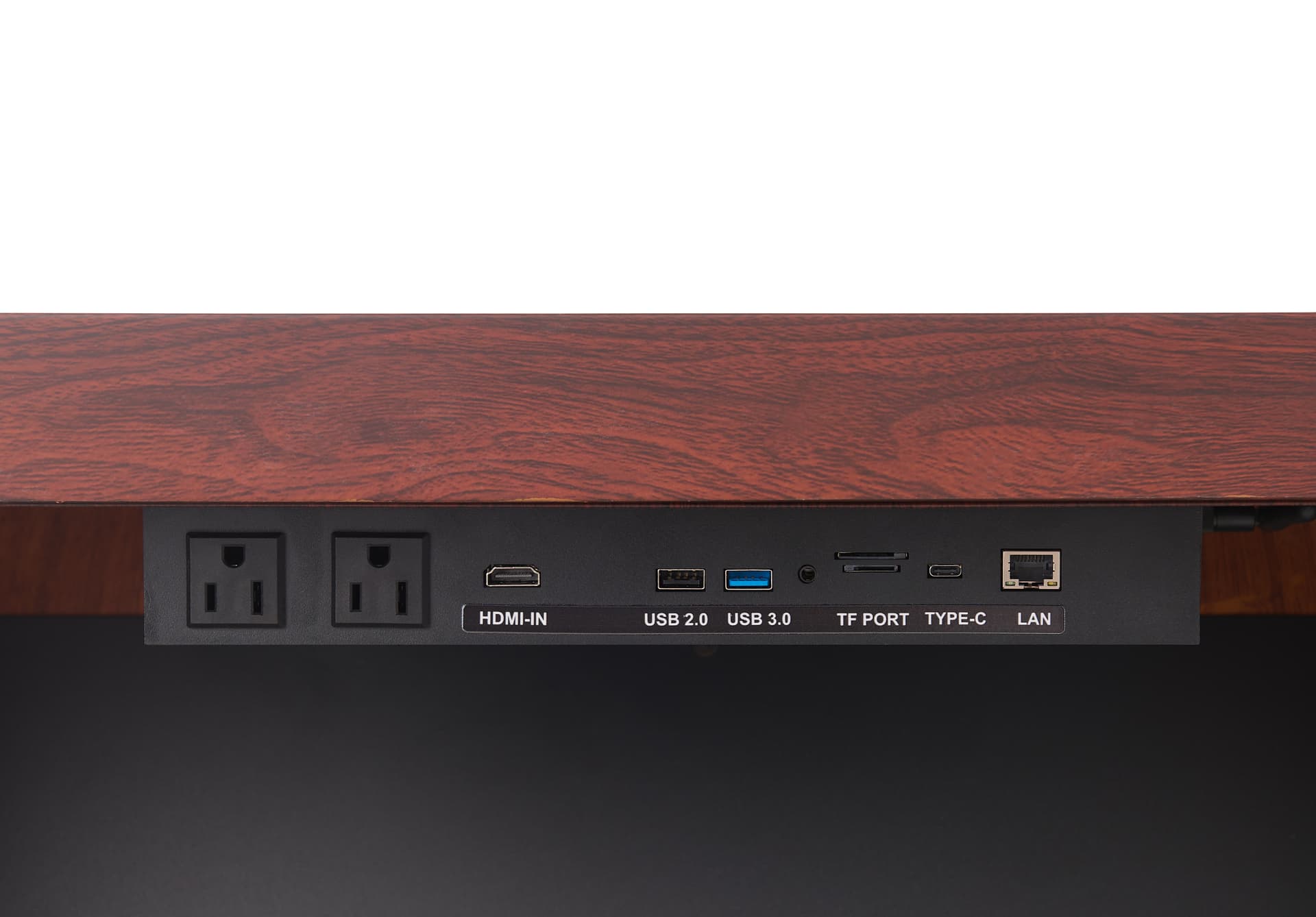 Digital podium with ports located underneath the top surface 