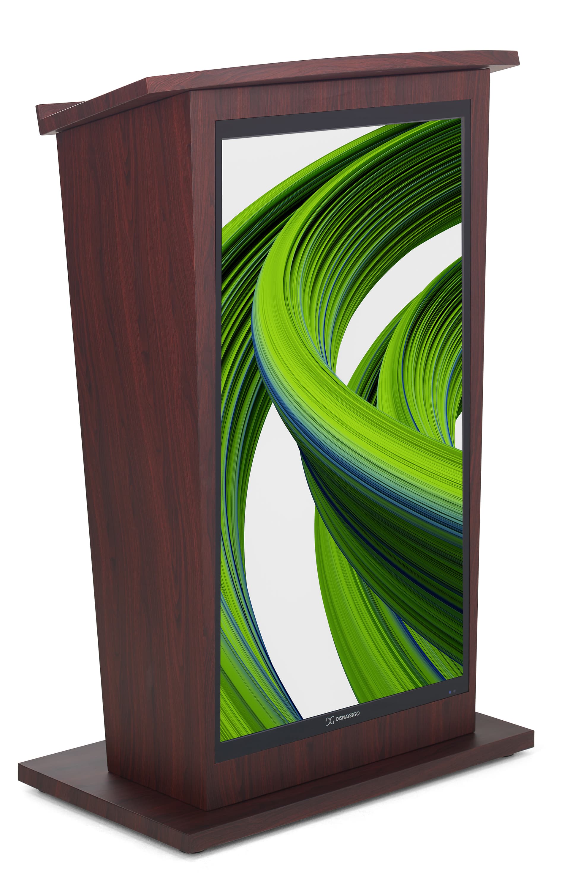 Digital podium with beautiful wood grain texture