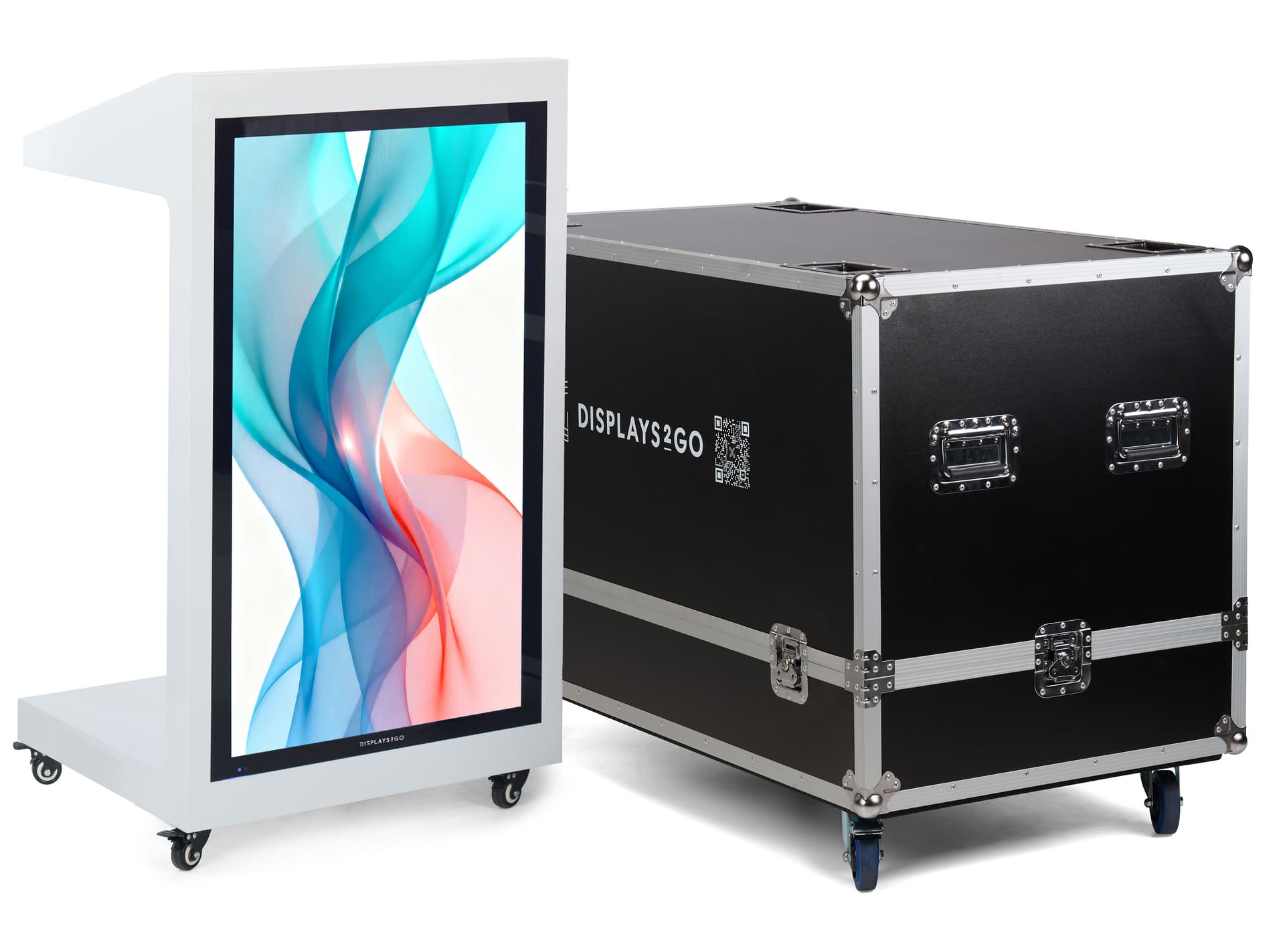 Checkout stand with digital display with a resolution of 1920 by 1080 