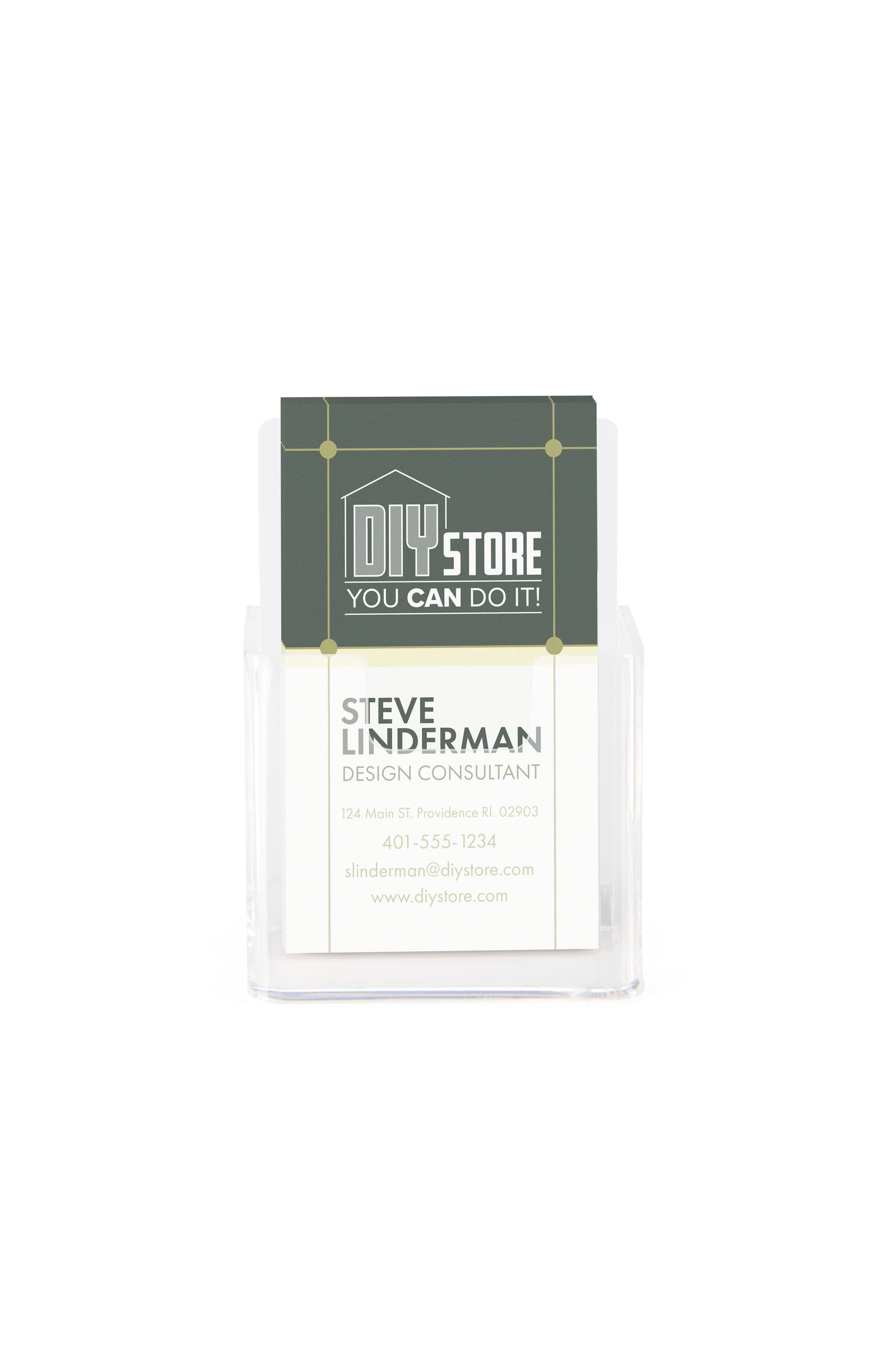 Vertical business card holder with single pocket