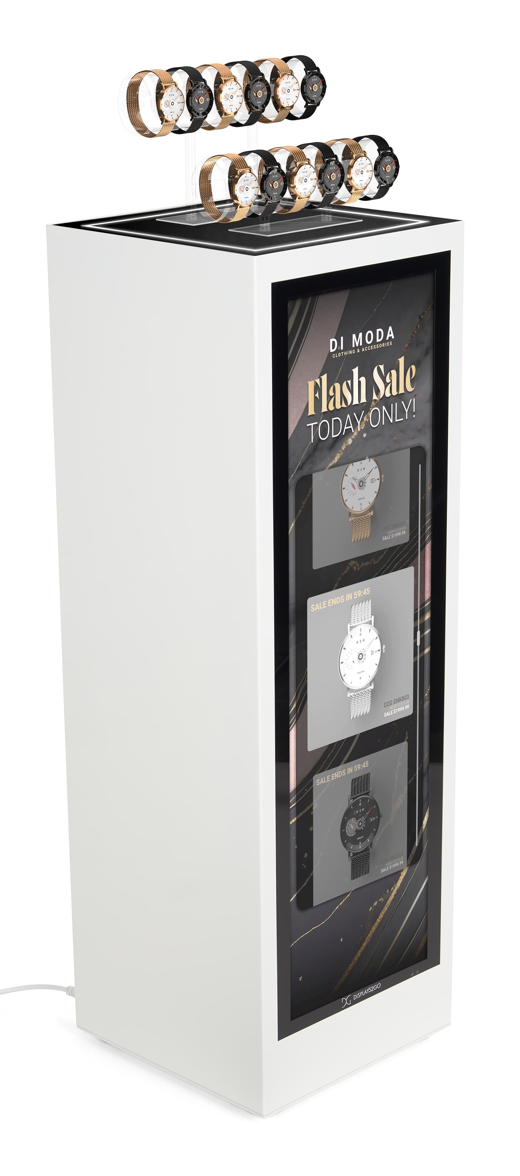 Pedestal display with digital sign with access to Google Play app store