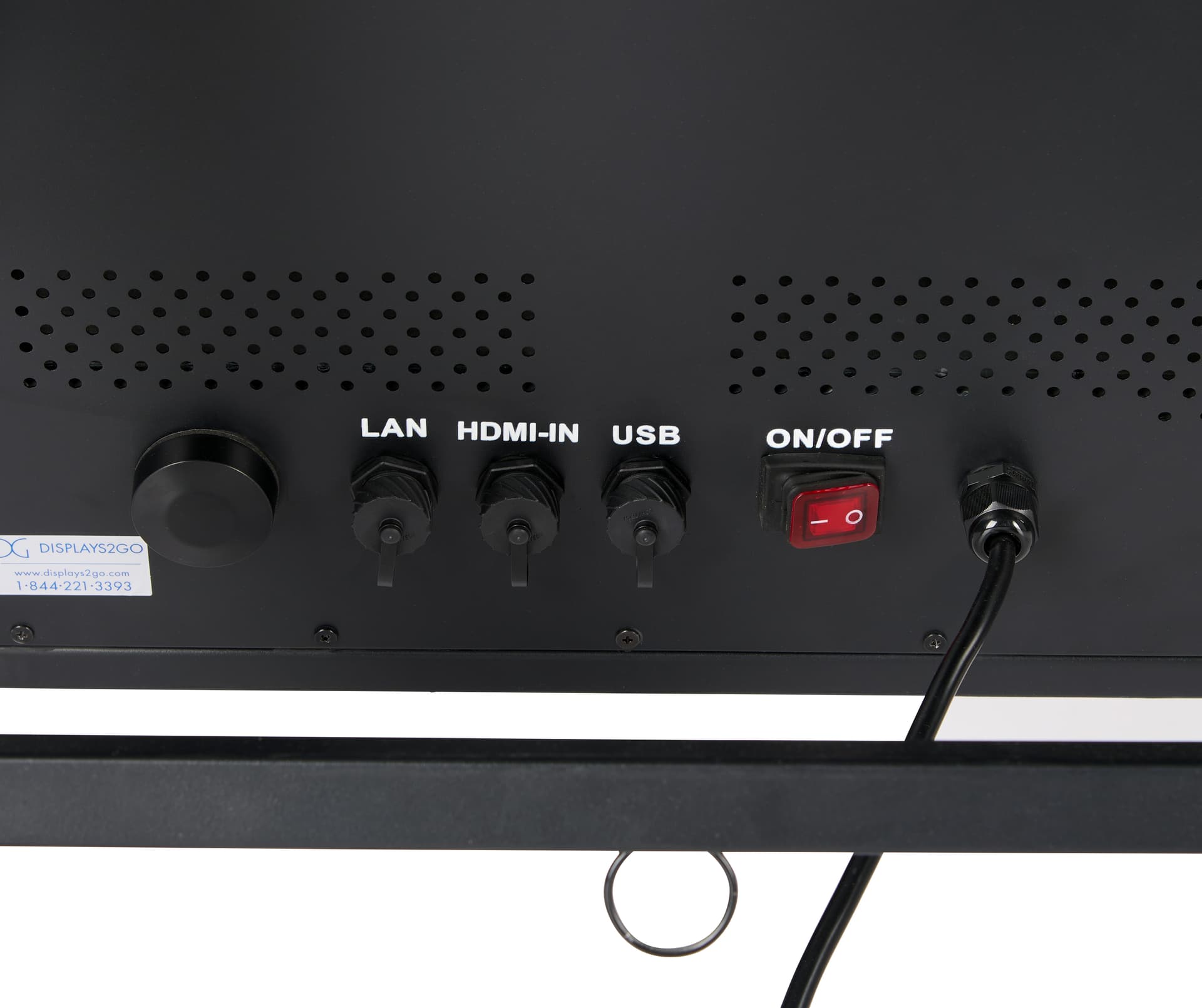 Digital sidewalk sign with external antenna, LAN, HDMI-In, and USB ports