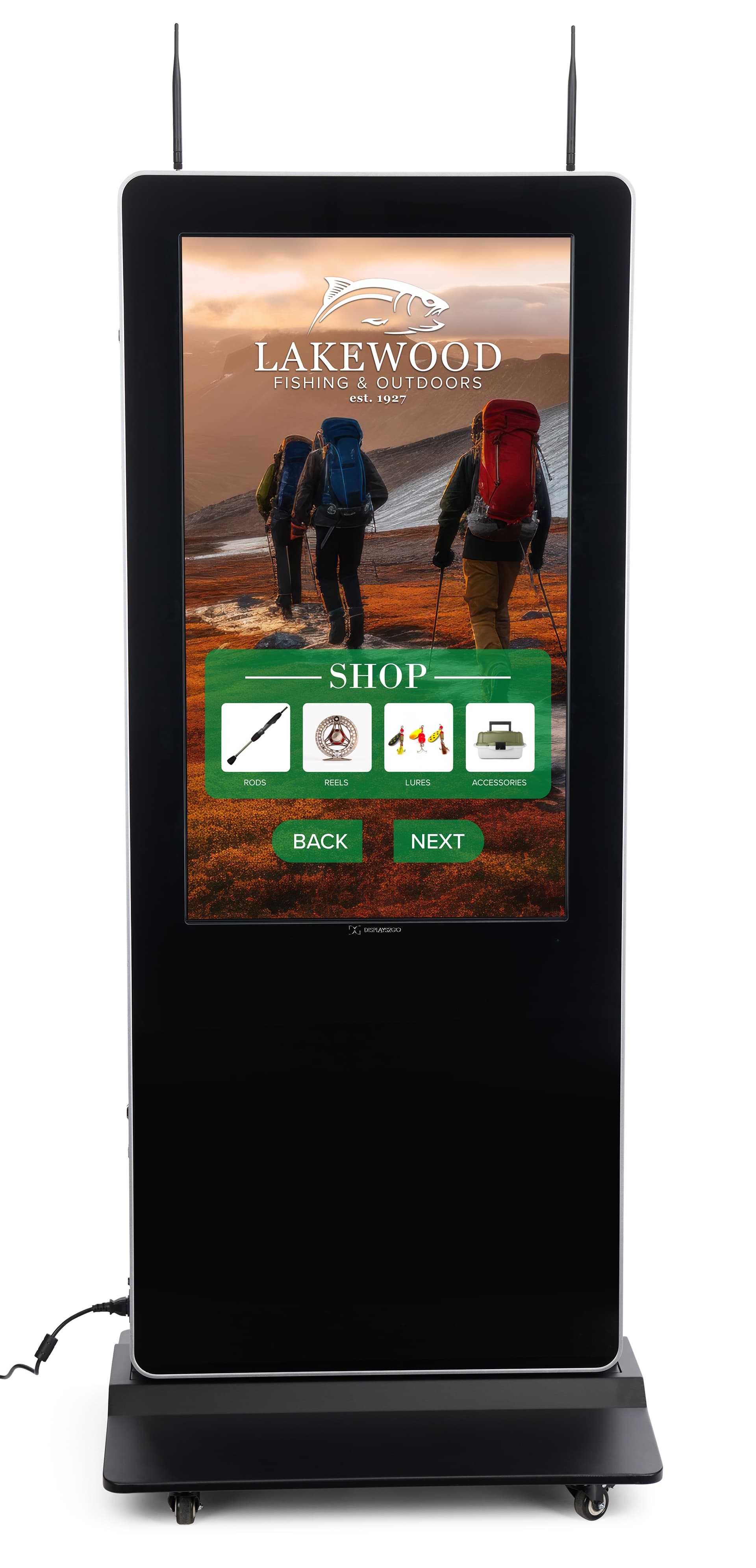 Double-Sided Digital Vertical Touchscreen Kiosk with Indoor Use Only
