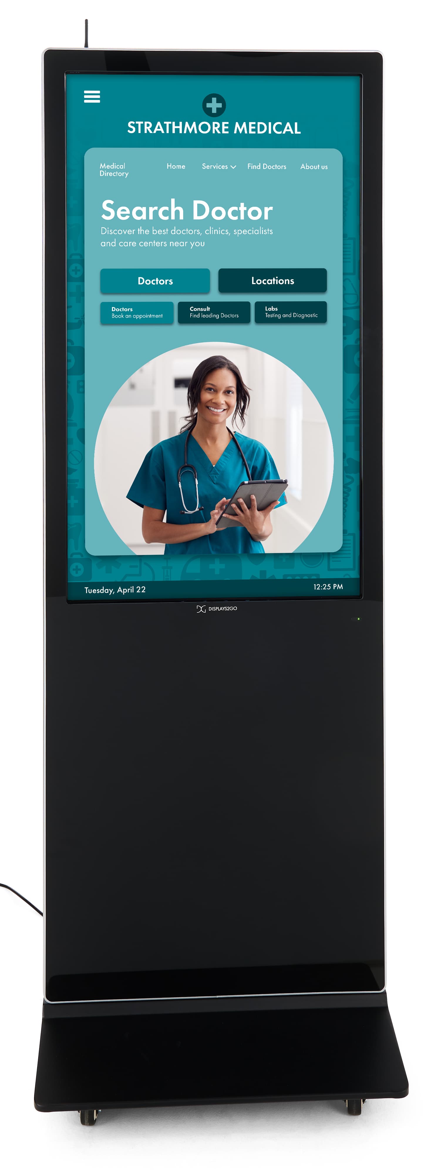 Advertising multimedia kiosk power cord