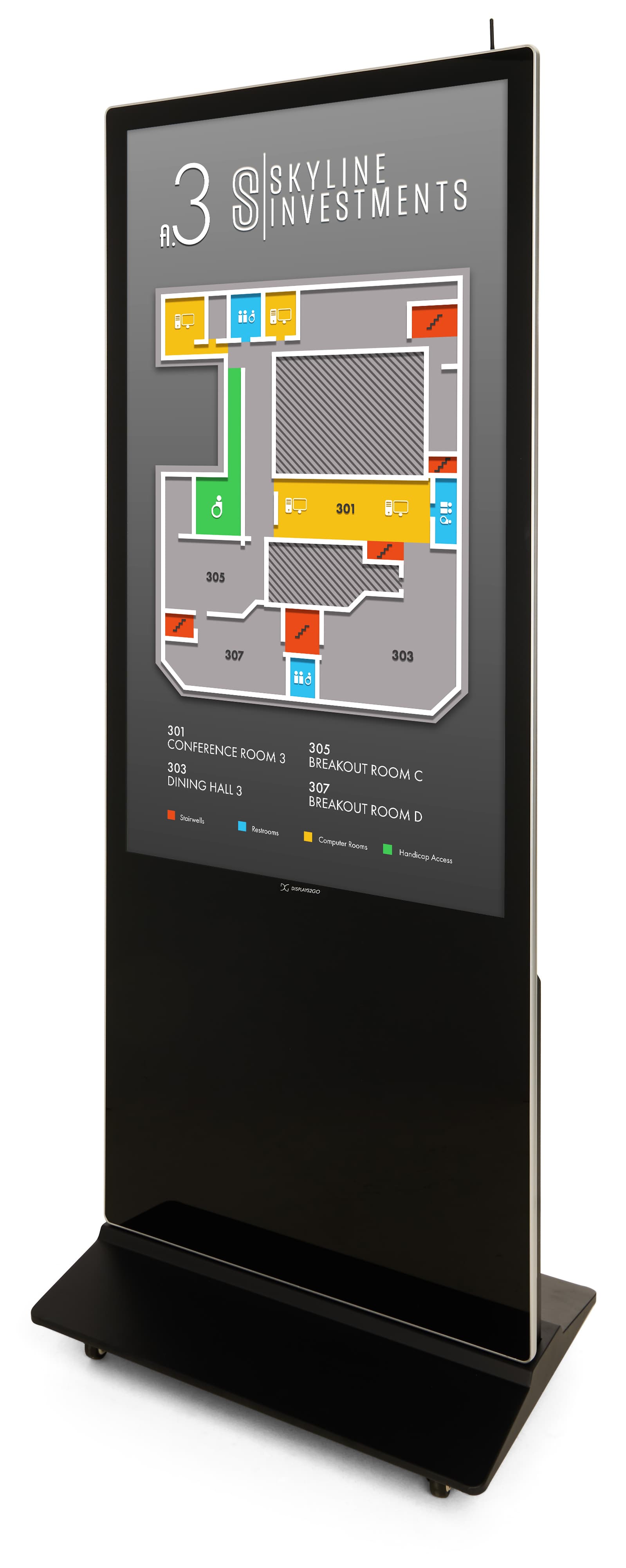 Digital display advertising floor stand with 10 millisecond response time 