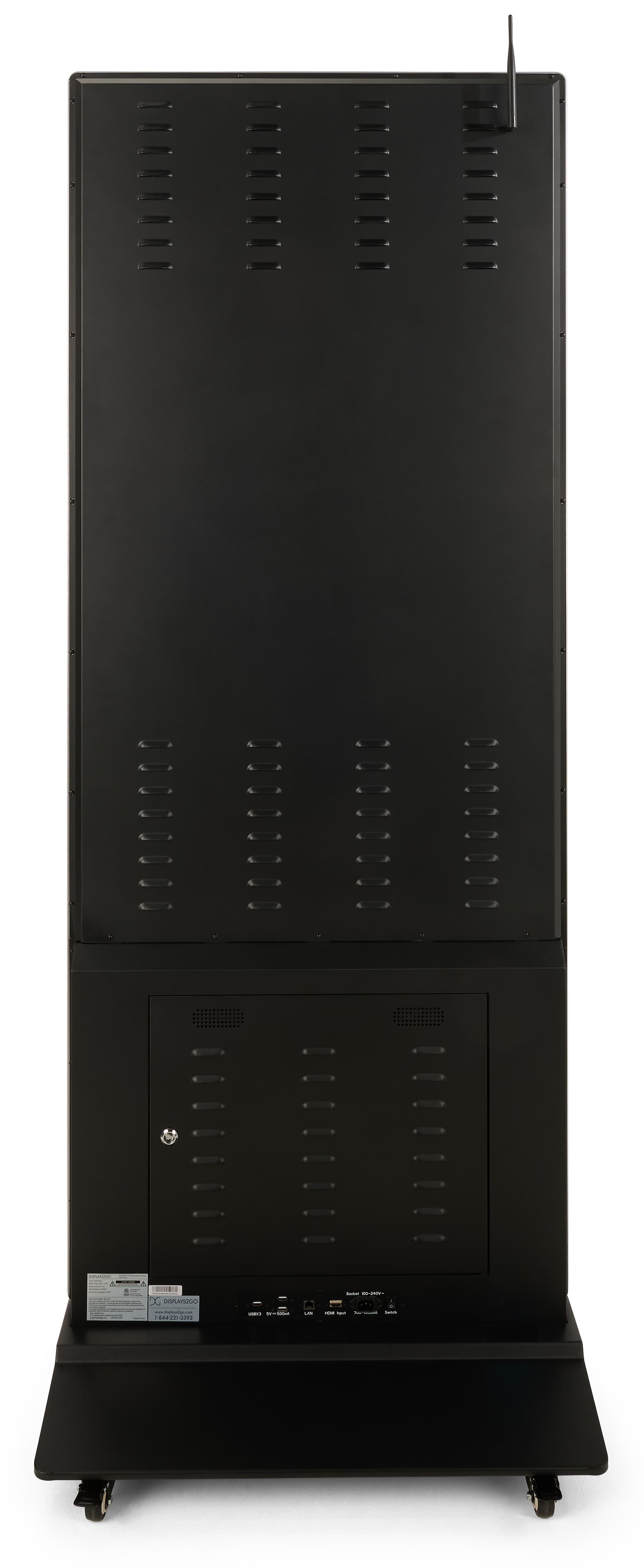 Digital display advertising floor stand with energy star rating