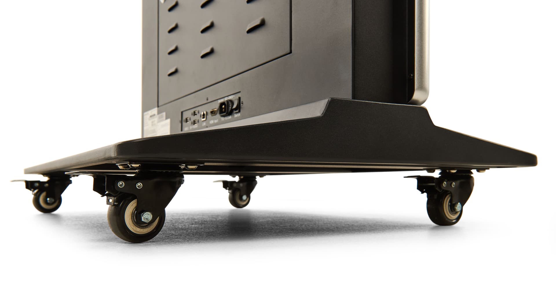 Digital display advertising floor stand with 4 locking wheels