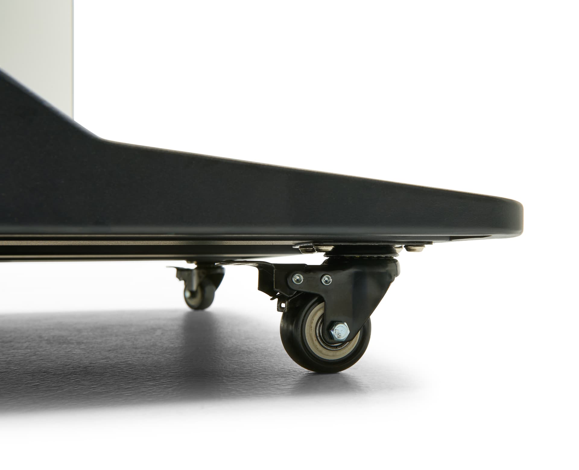 Double-sided digital vertical touchscreen kiosk with locking caster wheels