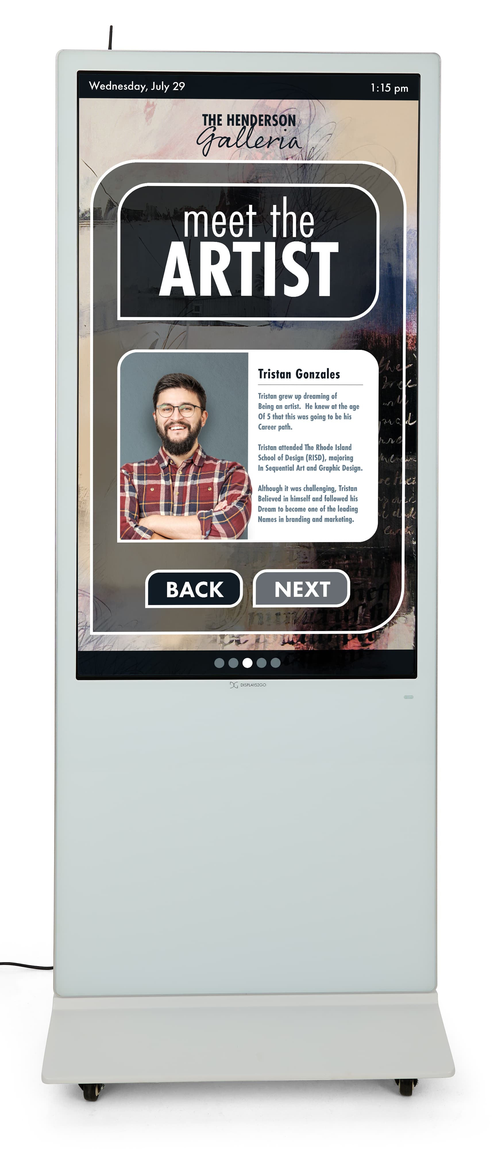 Advertising multimedia kiosk with Wallboard content management software
