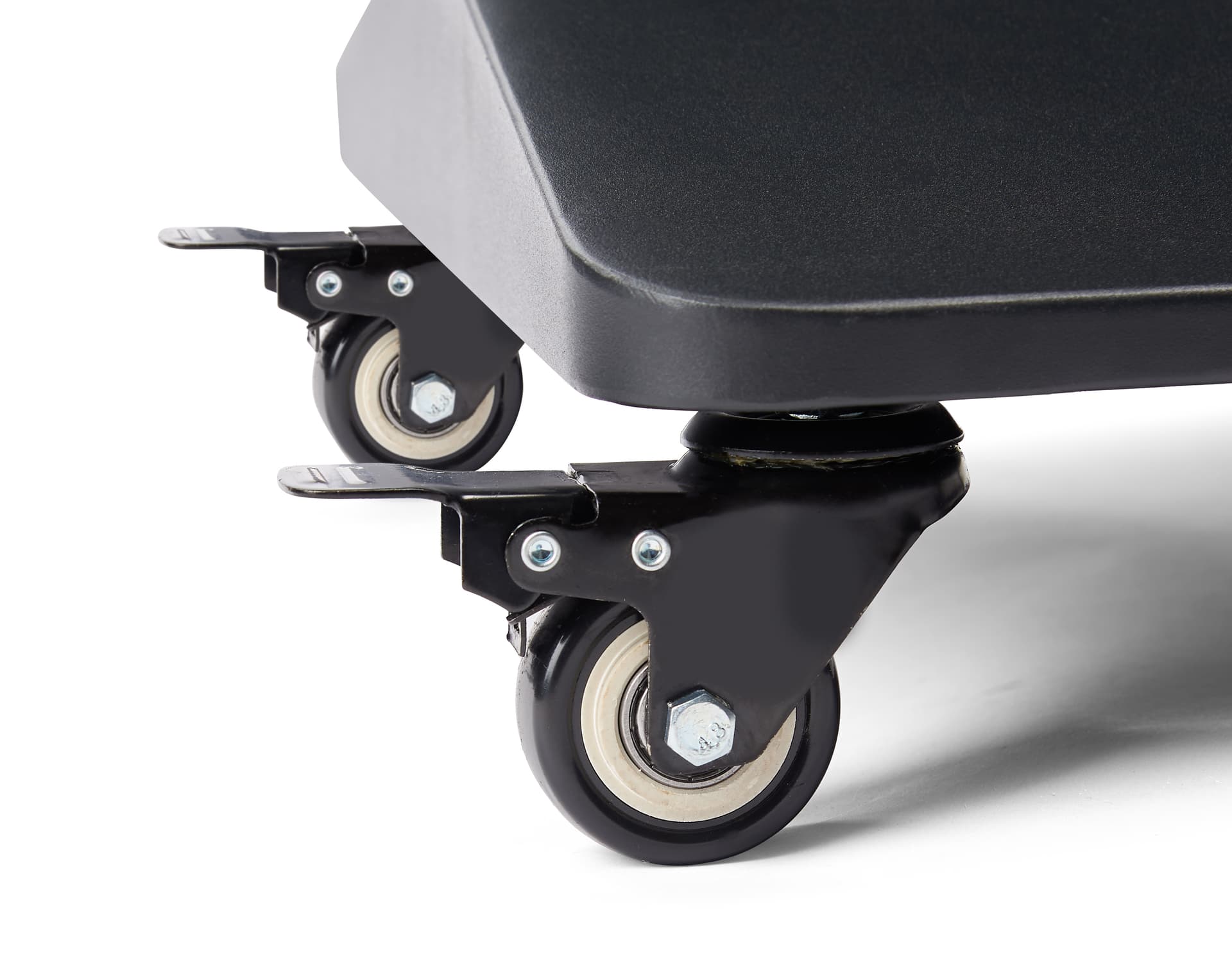 Digital display advertising floor stand with locking wheels for portability 