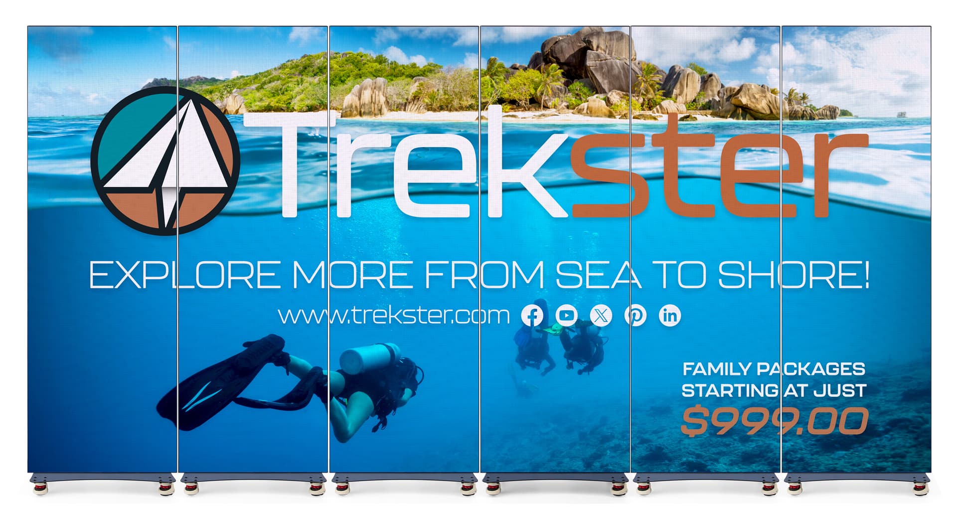LED Poster Display with daisy chain system of up to 6 units