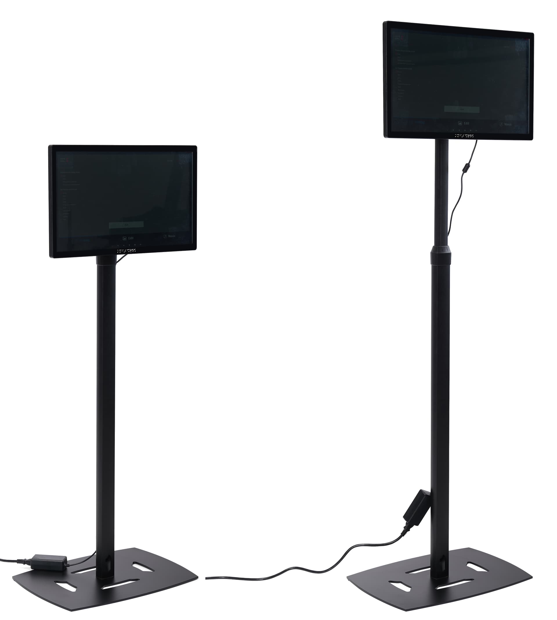 Commercial touch screen display with height adjustable abilities 