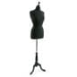 Female Dress Form w/ Wooden Stand, Adjustable Height, Size 8 - Black Fabric