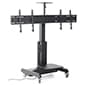 Motorized Dual Monitor Wall Mount, 37-60" Screens, Height Adjustable, Swivel - Black