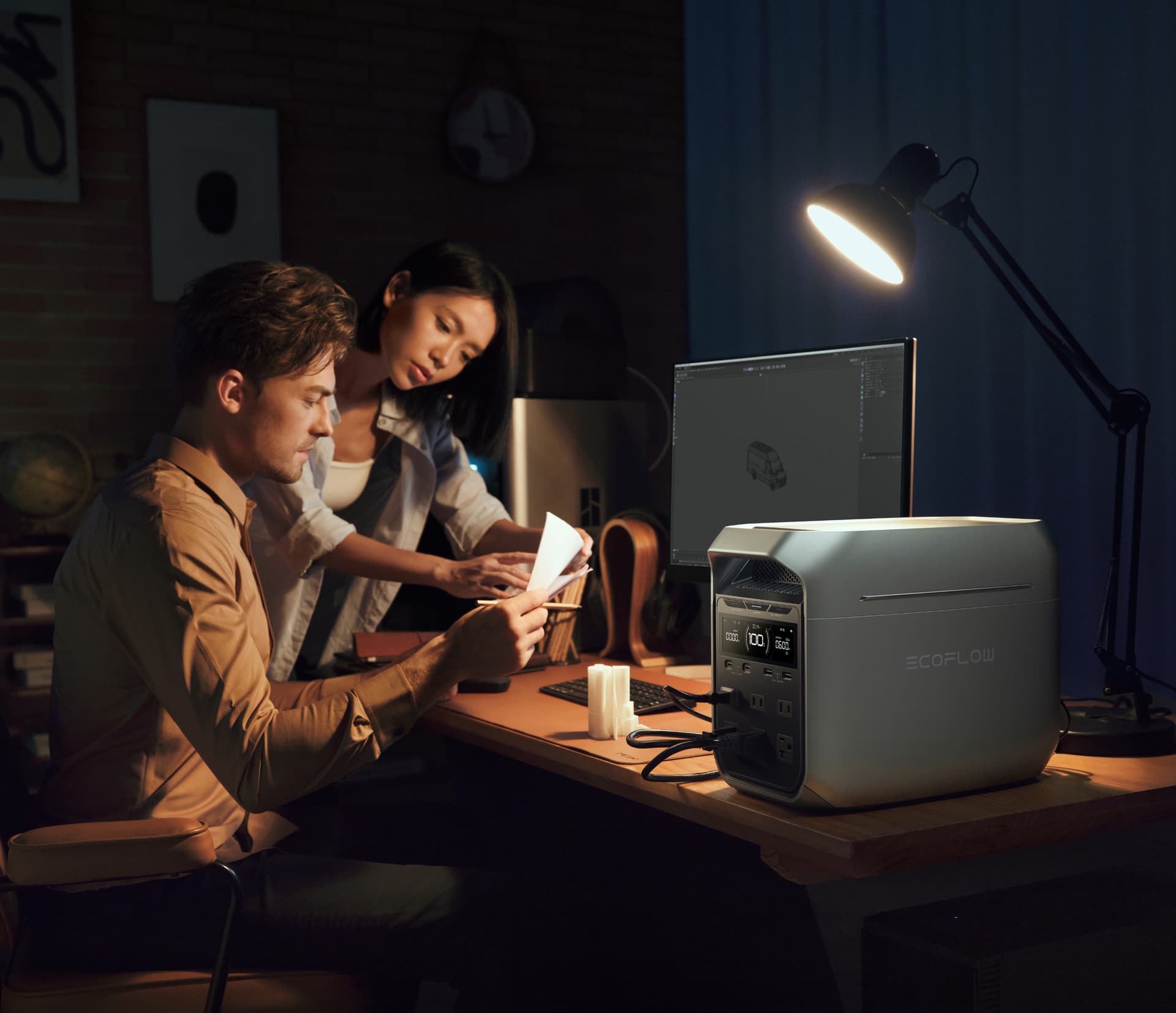 Rechargeable power supply with being used in an office environment