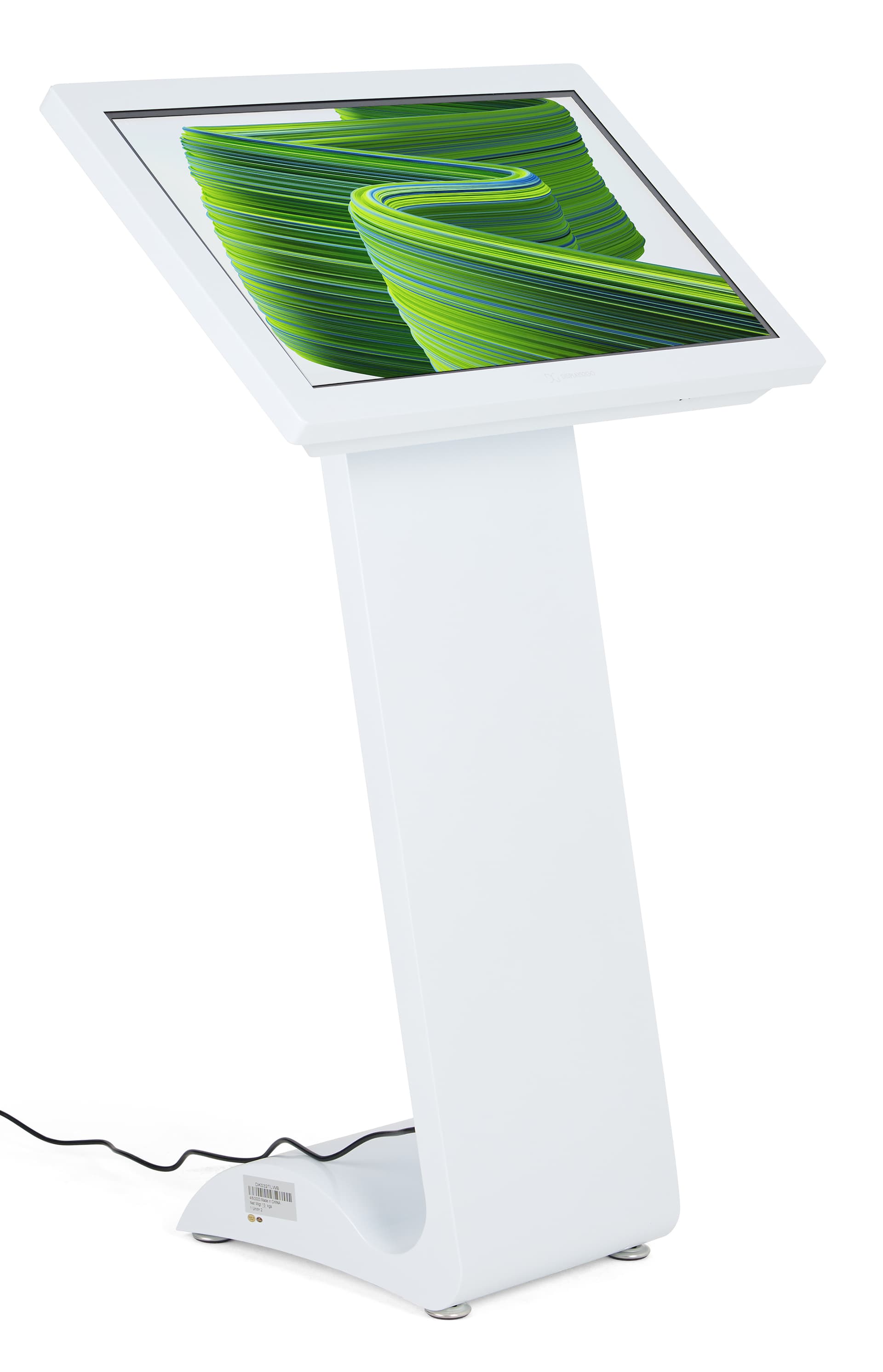 White touch screen monitor kiosk with Android 7.1 operating system