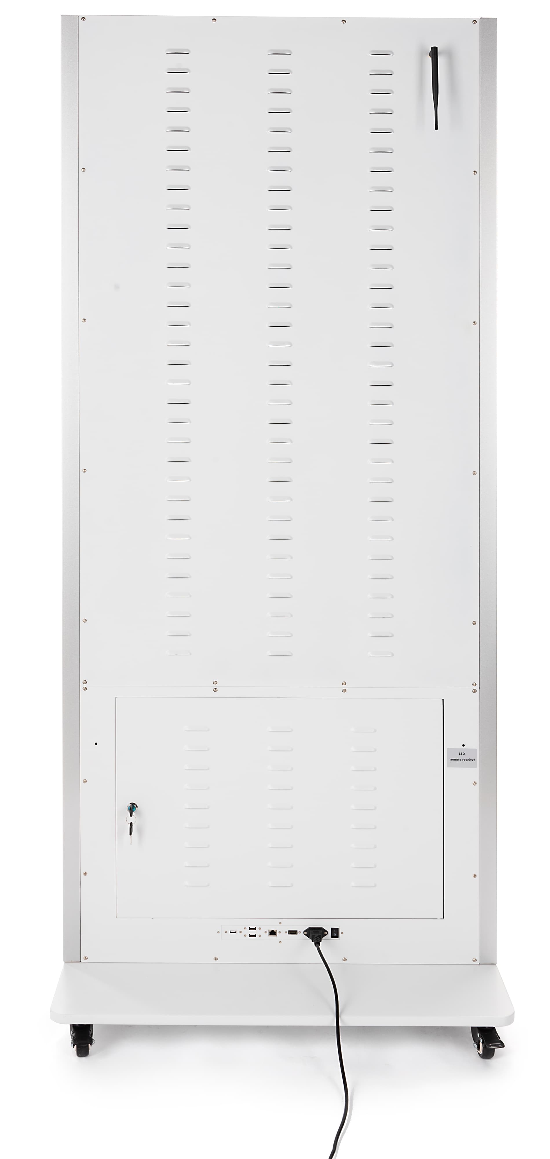 Interactive Digital Display showing the back on the unit where the ports are located