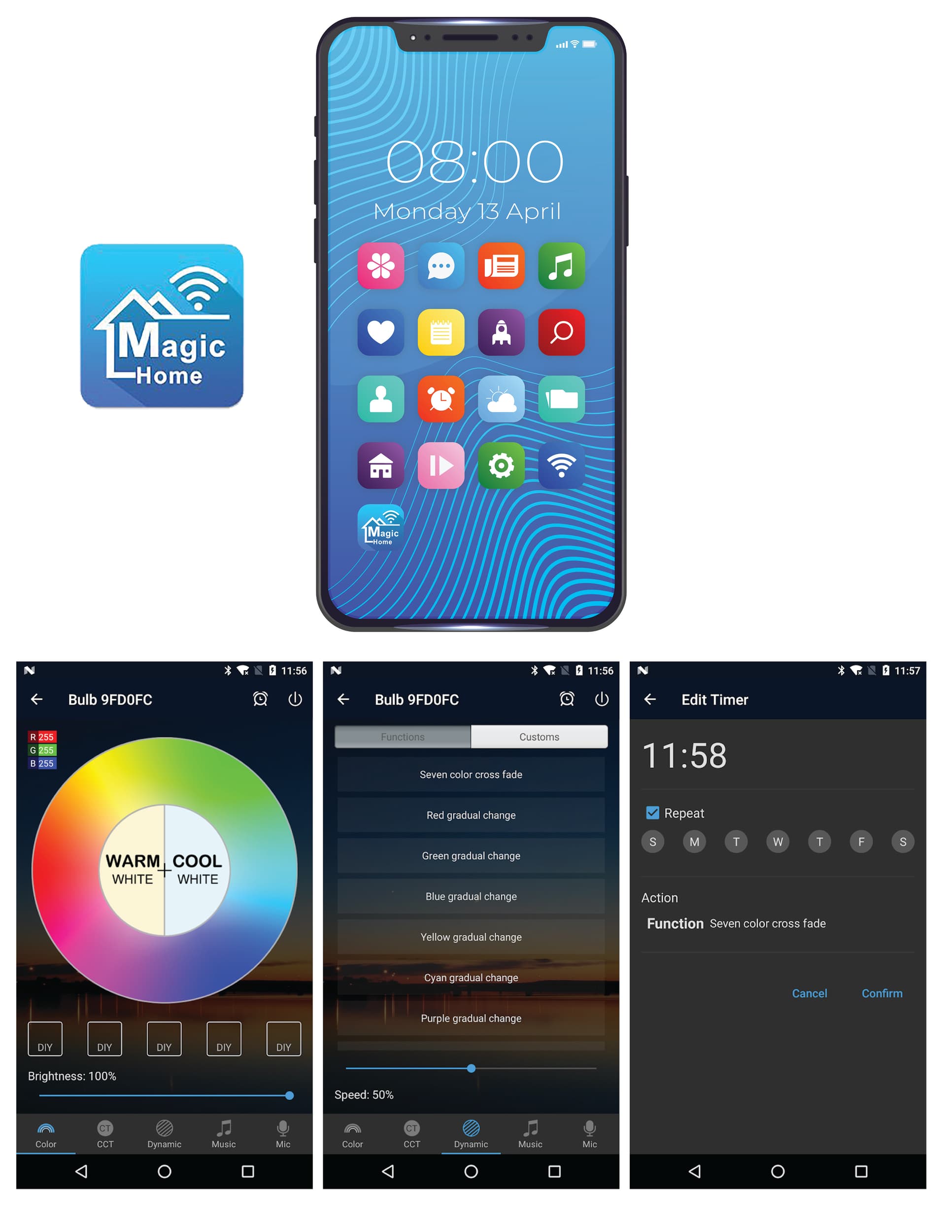Interactive digital display with pre-installed magic home application 