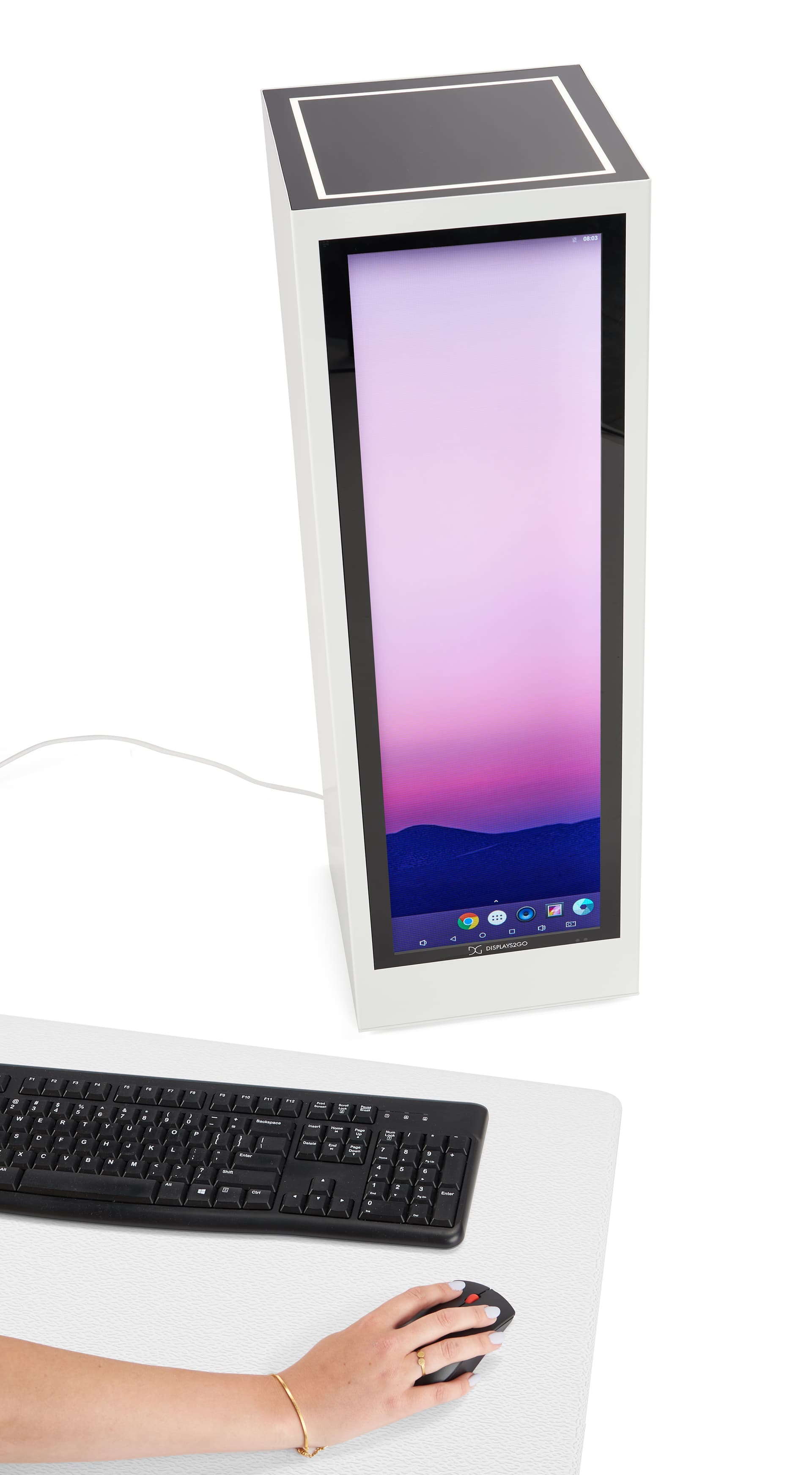 Pedestal display with digital sign with Bluetooth and WiFi connection