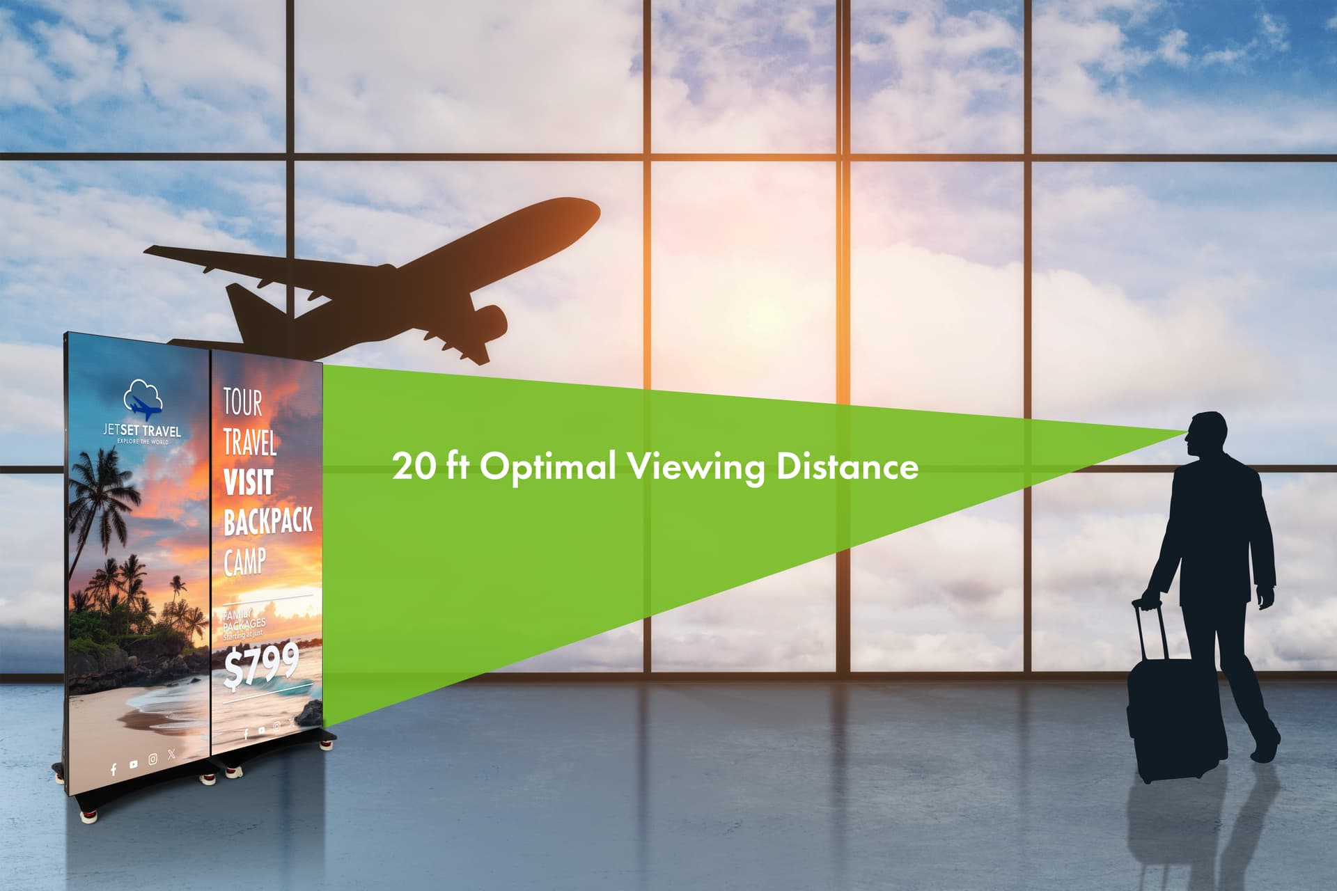 LED Poster Display with 20 ft. Optimal Viewing Angle 