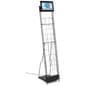 10-Tiered Magazine Floor Stand with 10.1” LCD Digital Screen, 8.5"w - Black