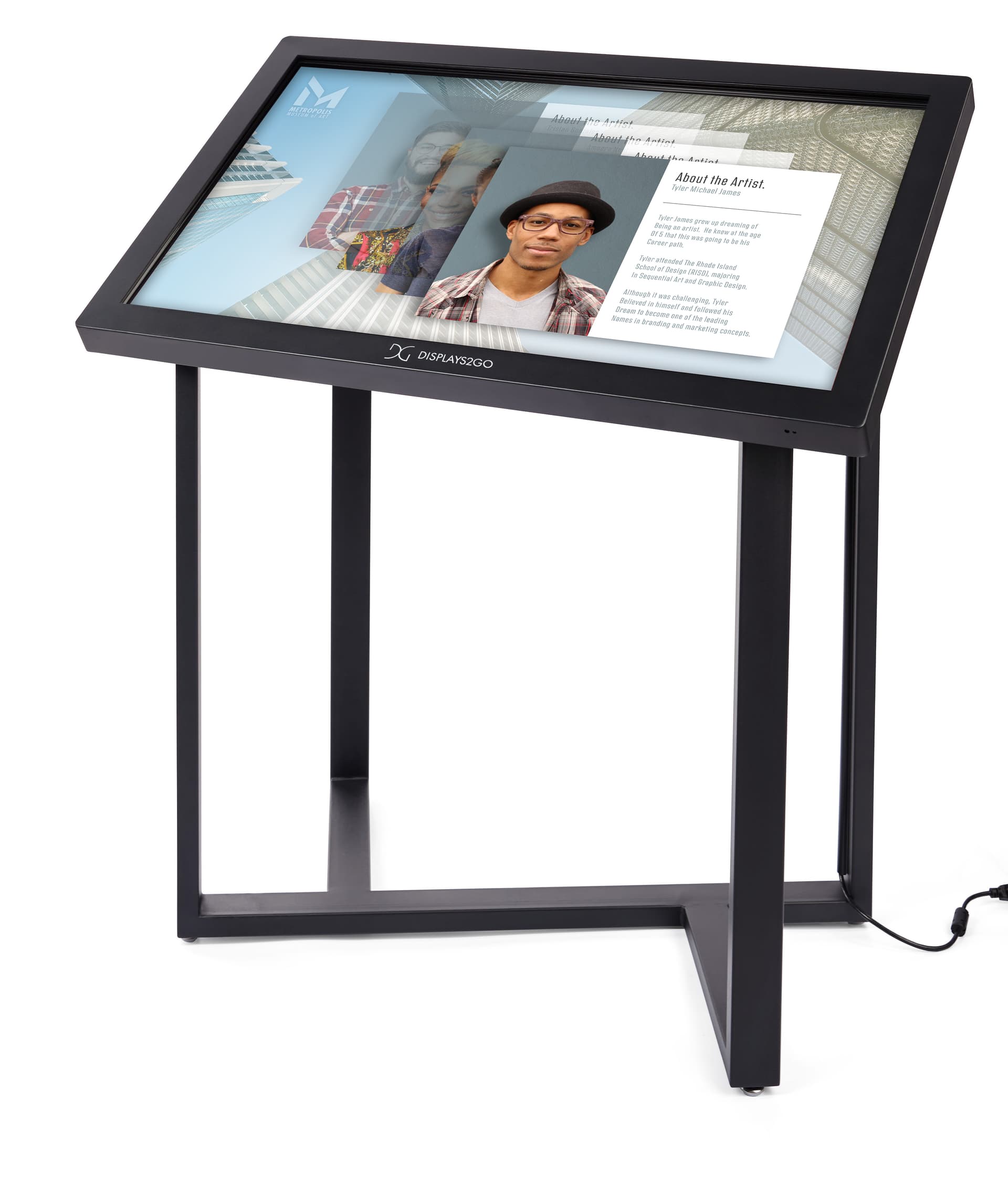 Interactive touch screen kiosk with 1920 x 1080 picture resolution 