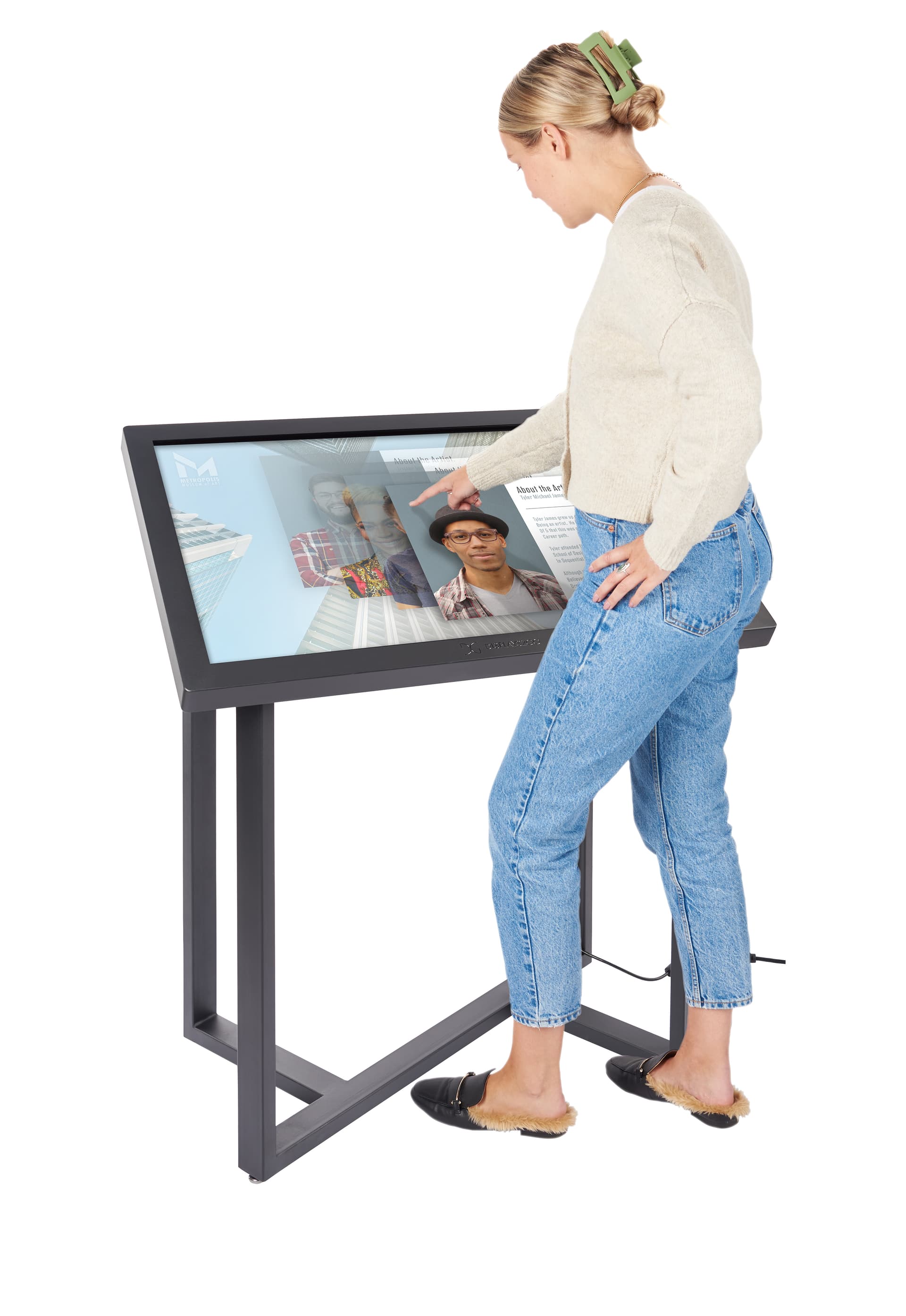 Interactive touch screen kiosk with LCD panel