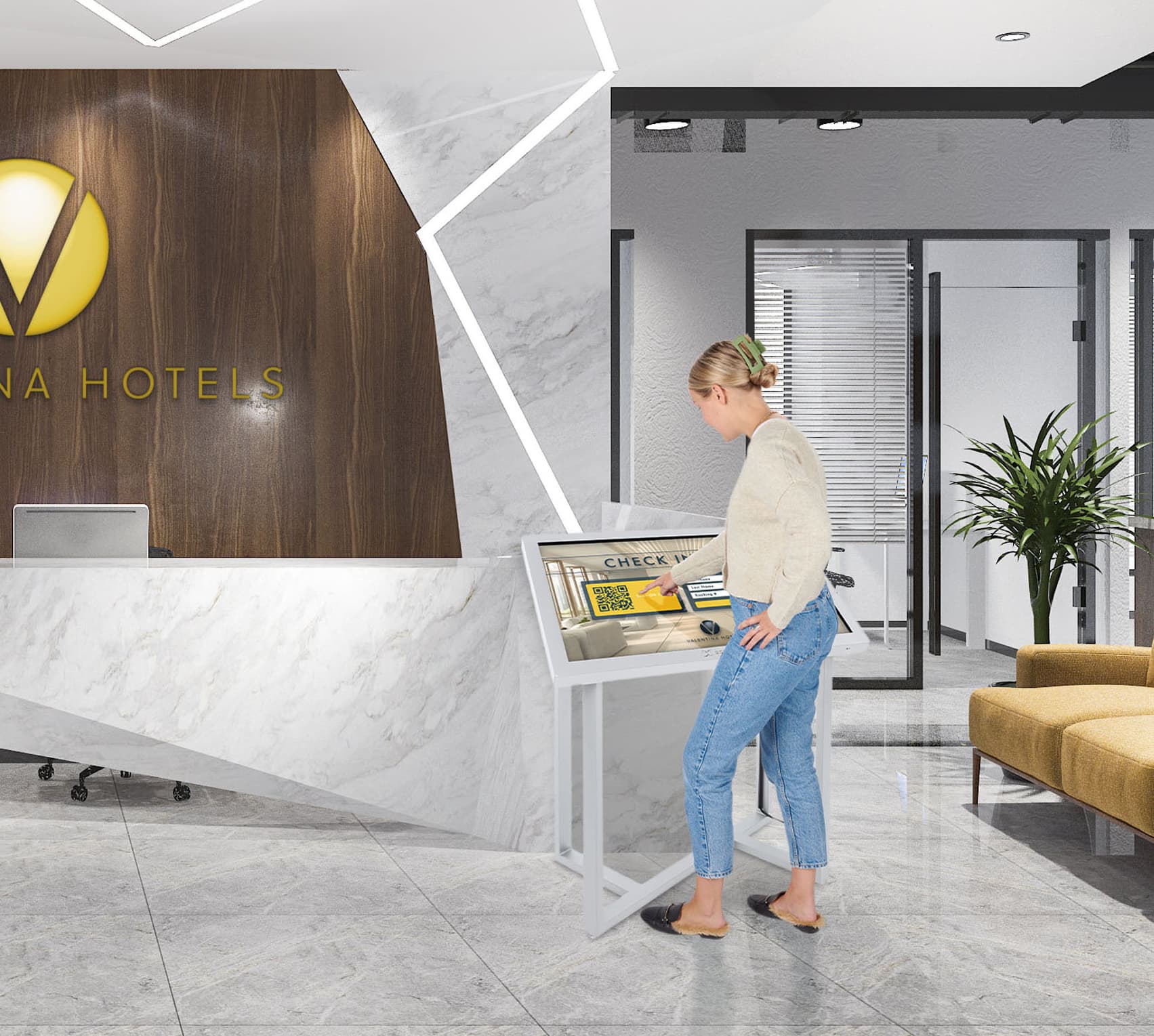 Interactive touch screen kiosk supports image and audio files 