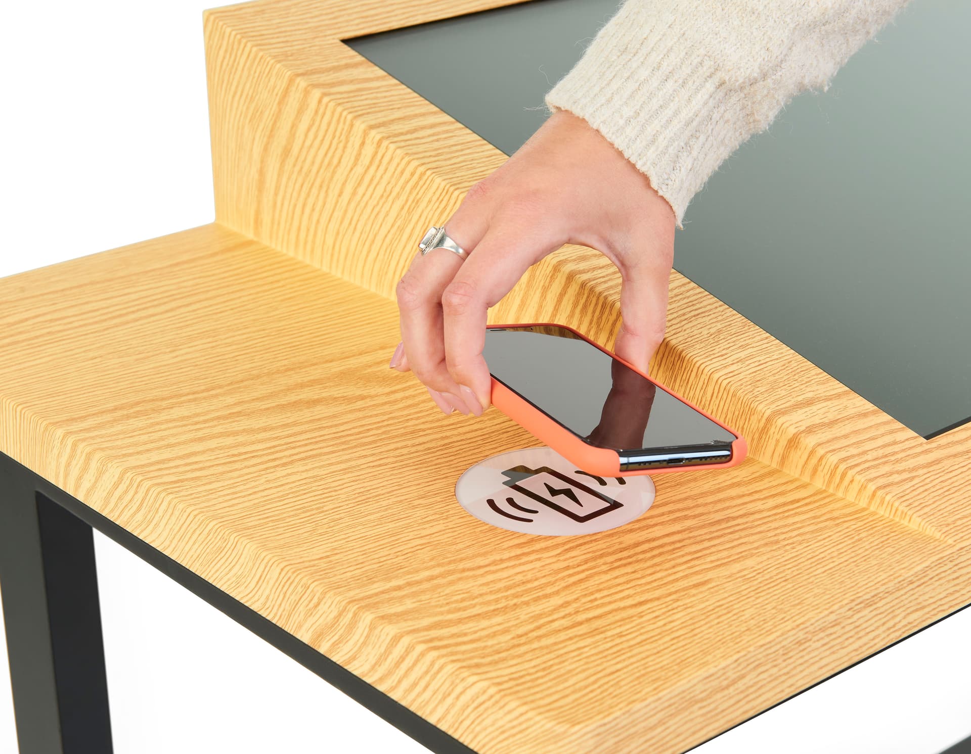 Interactive multi touch table with wireless charging