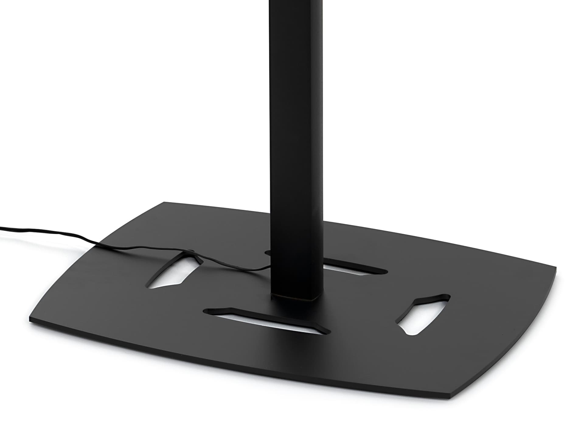 Adjustable height temperature kiosk with 19 inch wide base