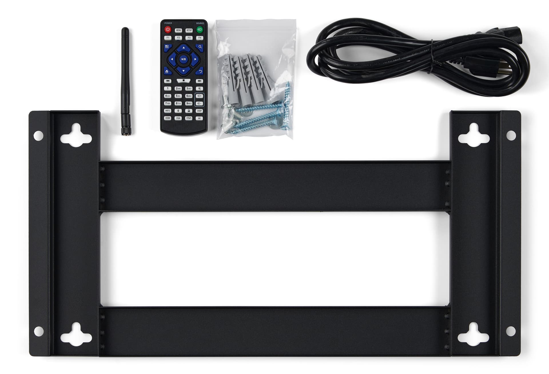 Digital signage monitor showcasing the included kit 