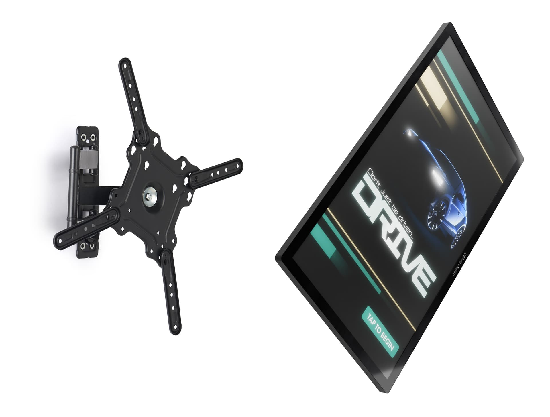 Wall mount touch screen monitor with auto detecting gyroscope that flips from portrait and landscape immediately