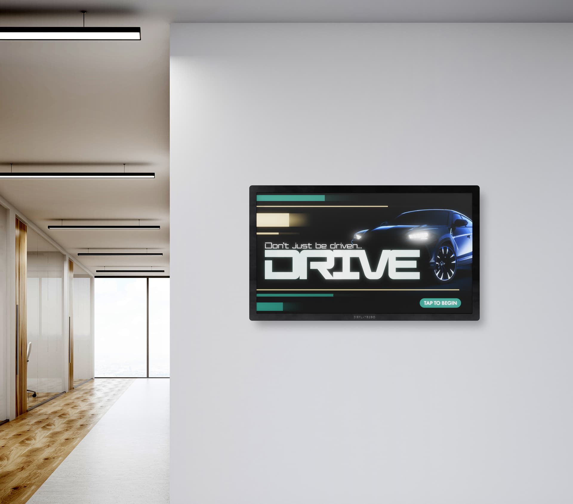 Wall mount touch screen monitor being used as a lobby check-in for a hotel