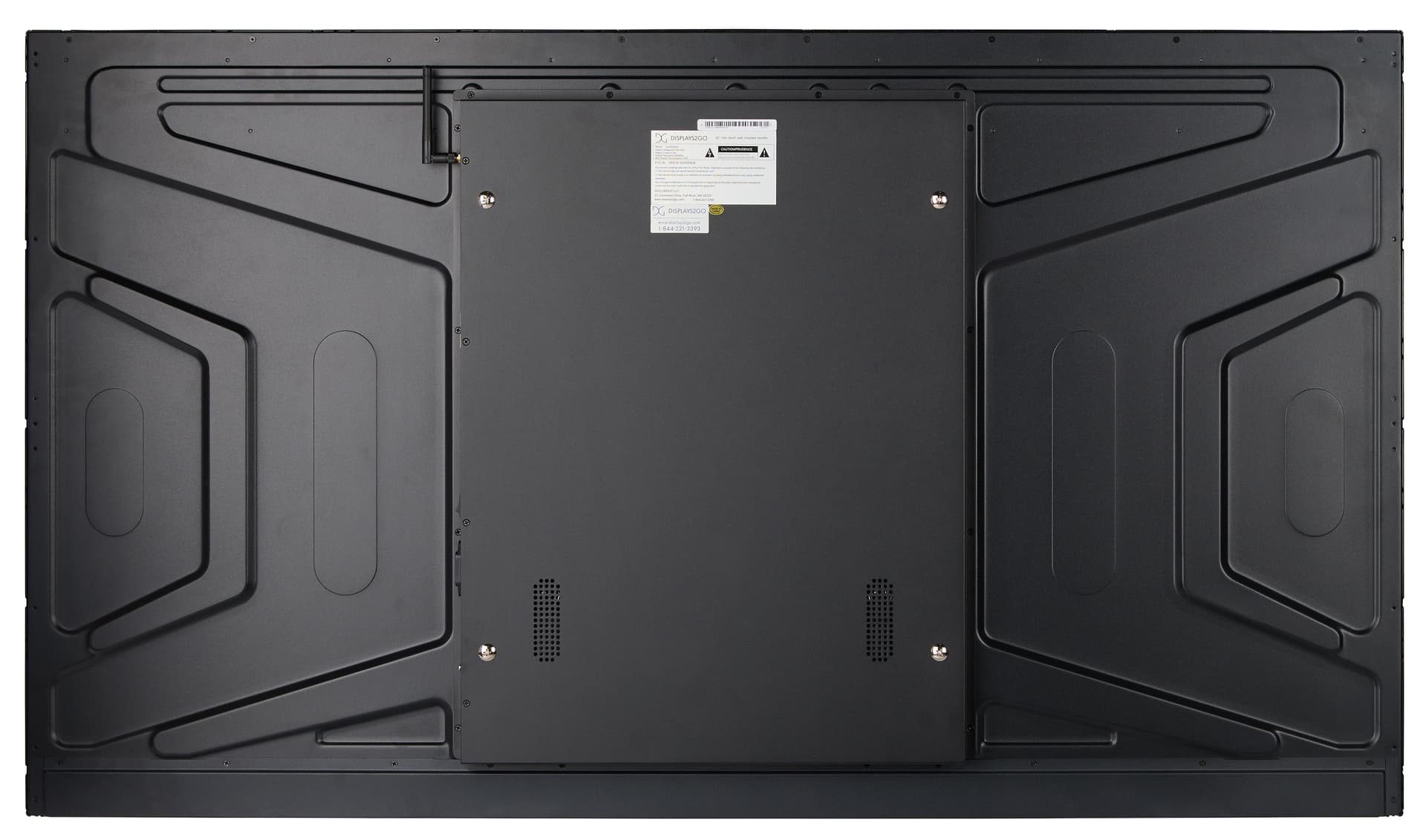 Wall mount touch screen monitor showcasing the back of the monitor